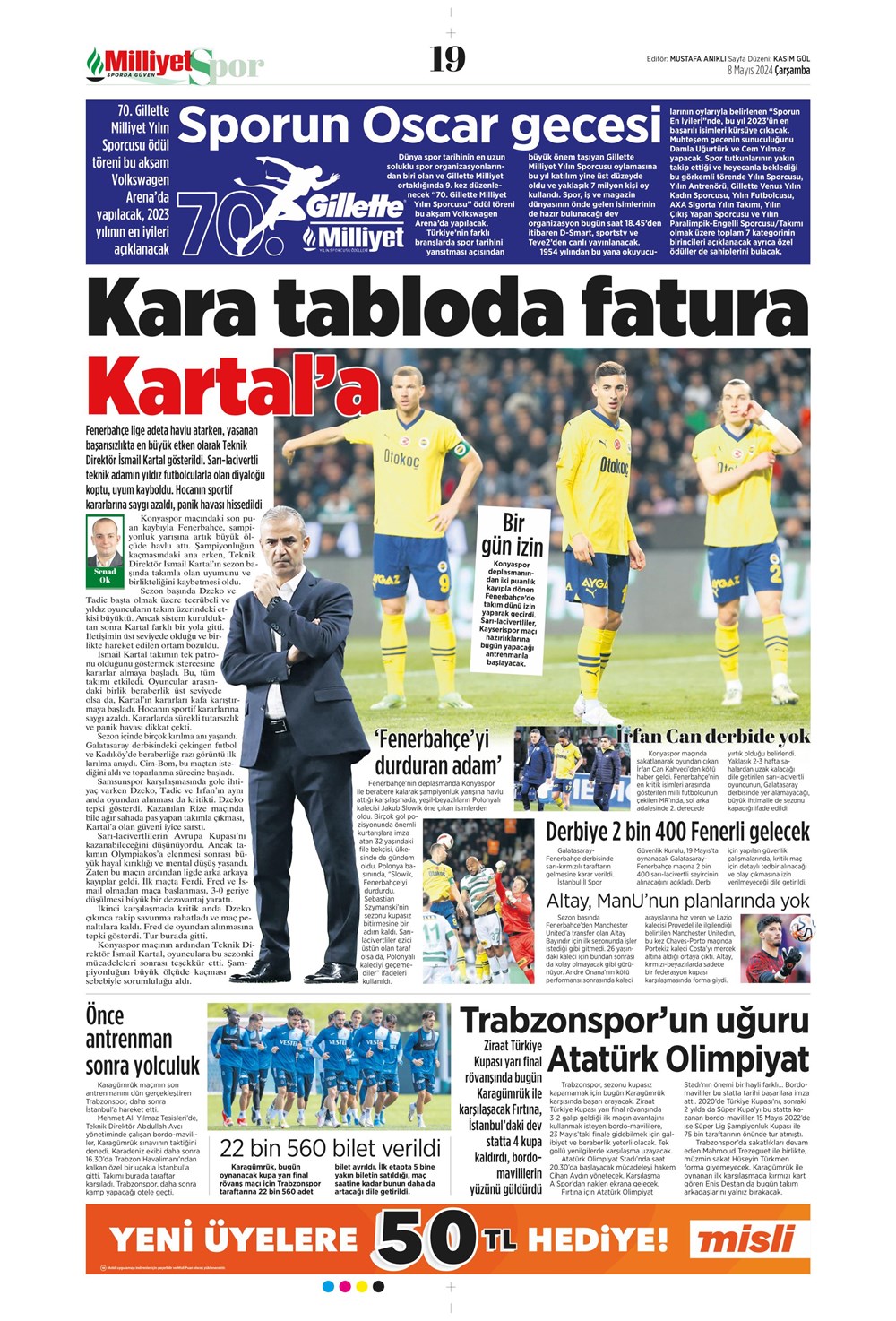 "Fenerbahçe'de deli sorular" | Sporun manşetleri (8 Mayıs 2024)  - 20. Foto