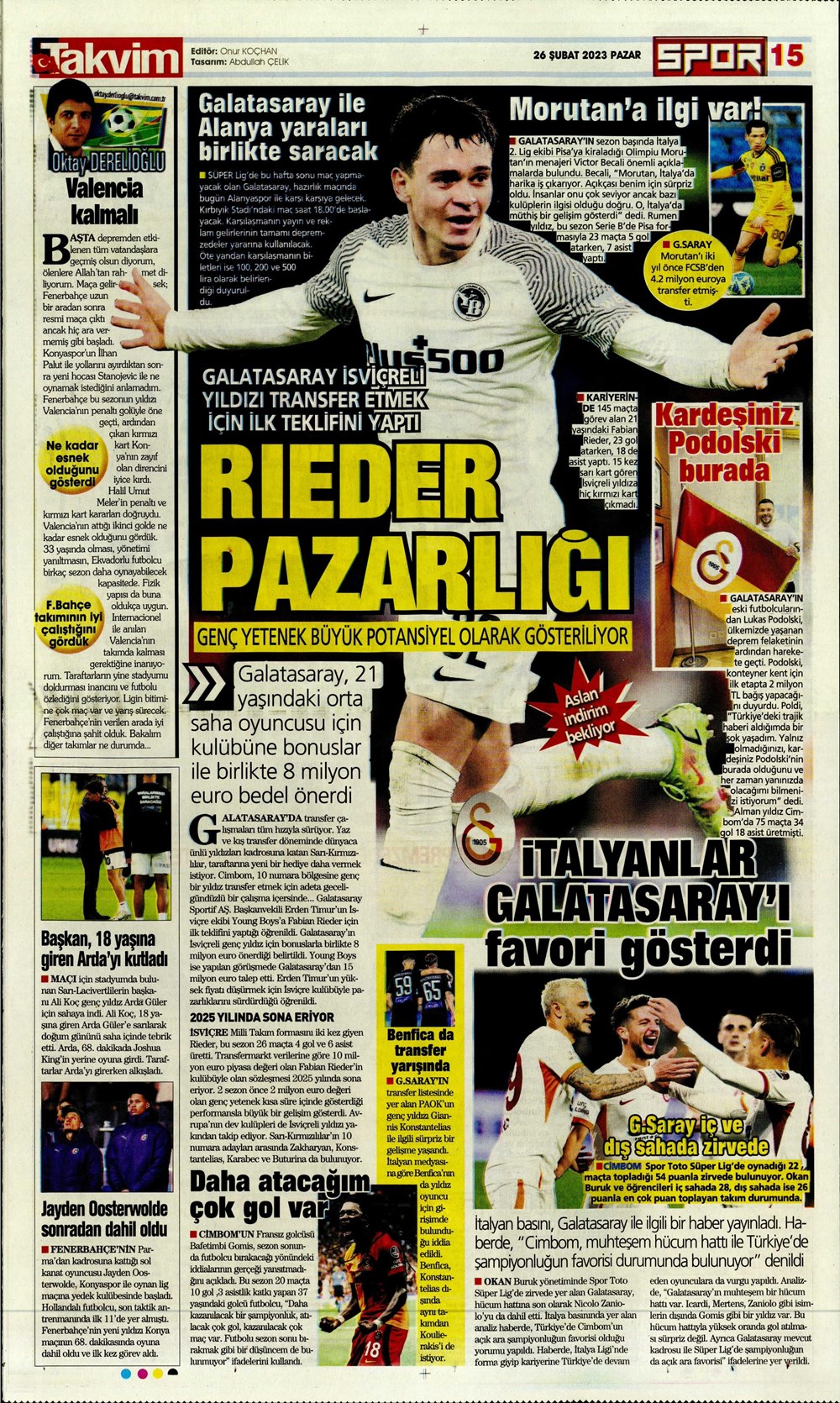 "Valenci'ağa' böyle istedi" - Sporun manşetleri  - 31. Foto