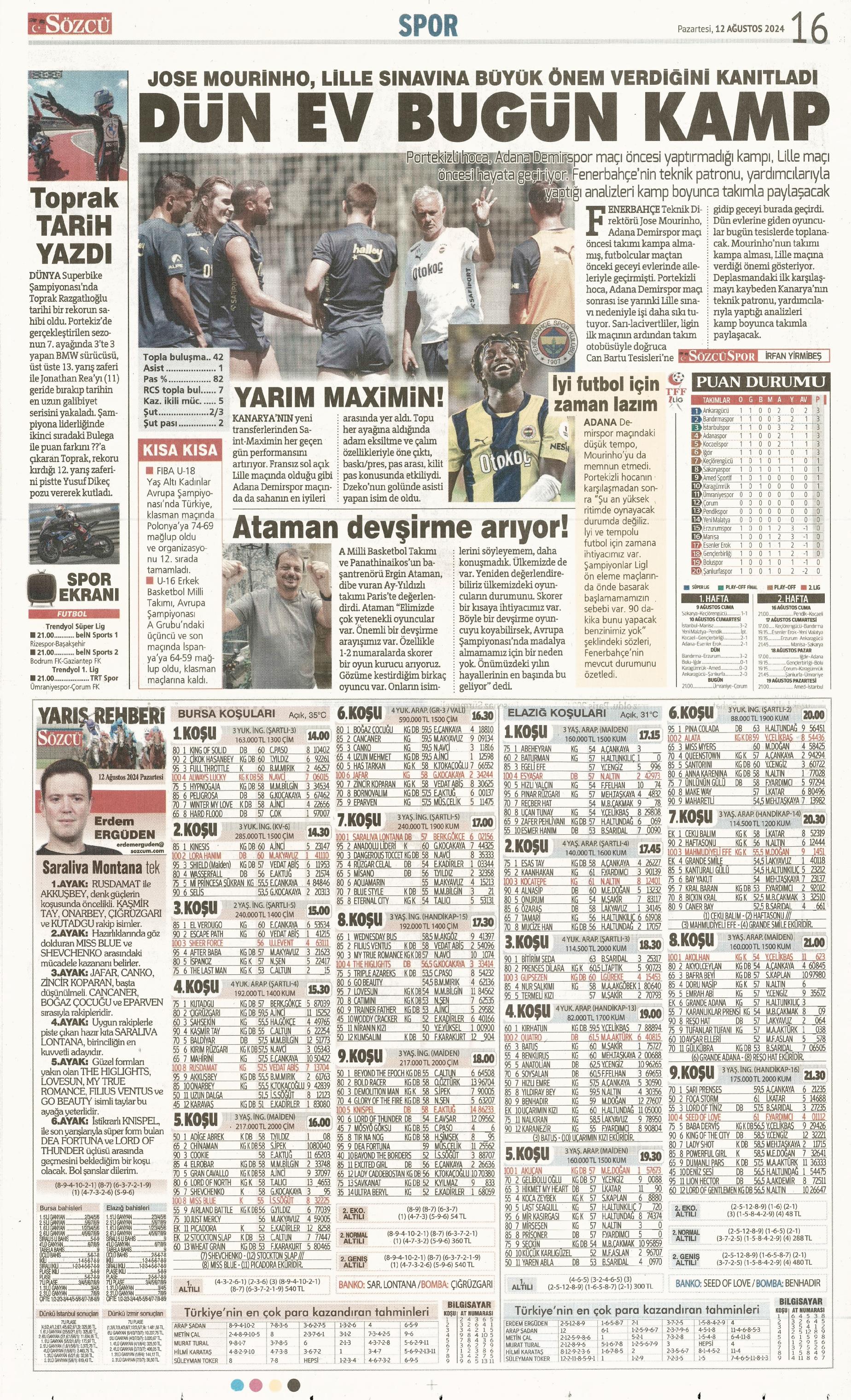 "Fenerbahçe'den 4 isim için İngiltere seferi" | Sporun manşetleri  - 30. Foto