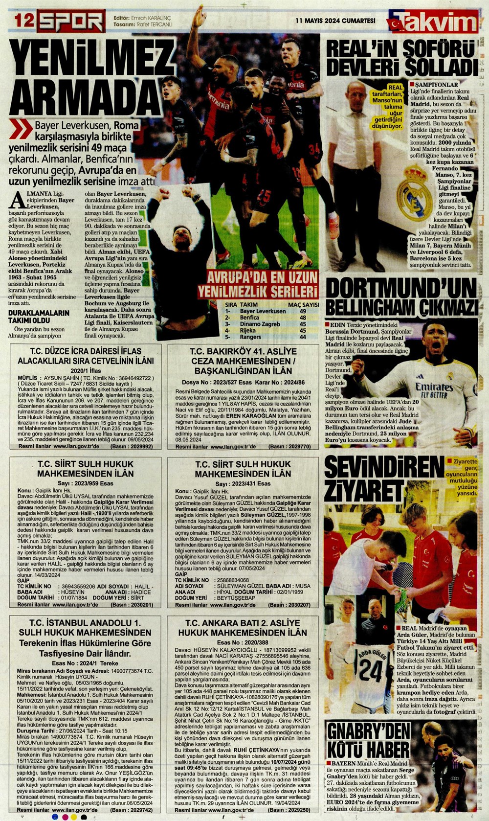 "Fener'de Mourinho sesleri" | Sporun manşetleri (11 Mayıs 2024)  - 33. Foto