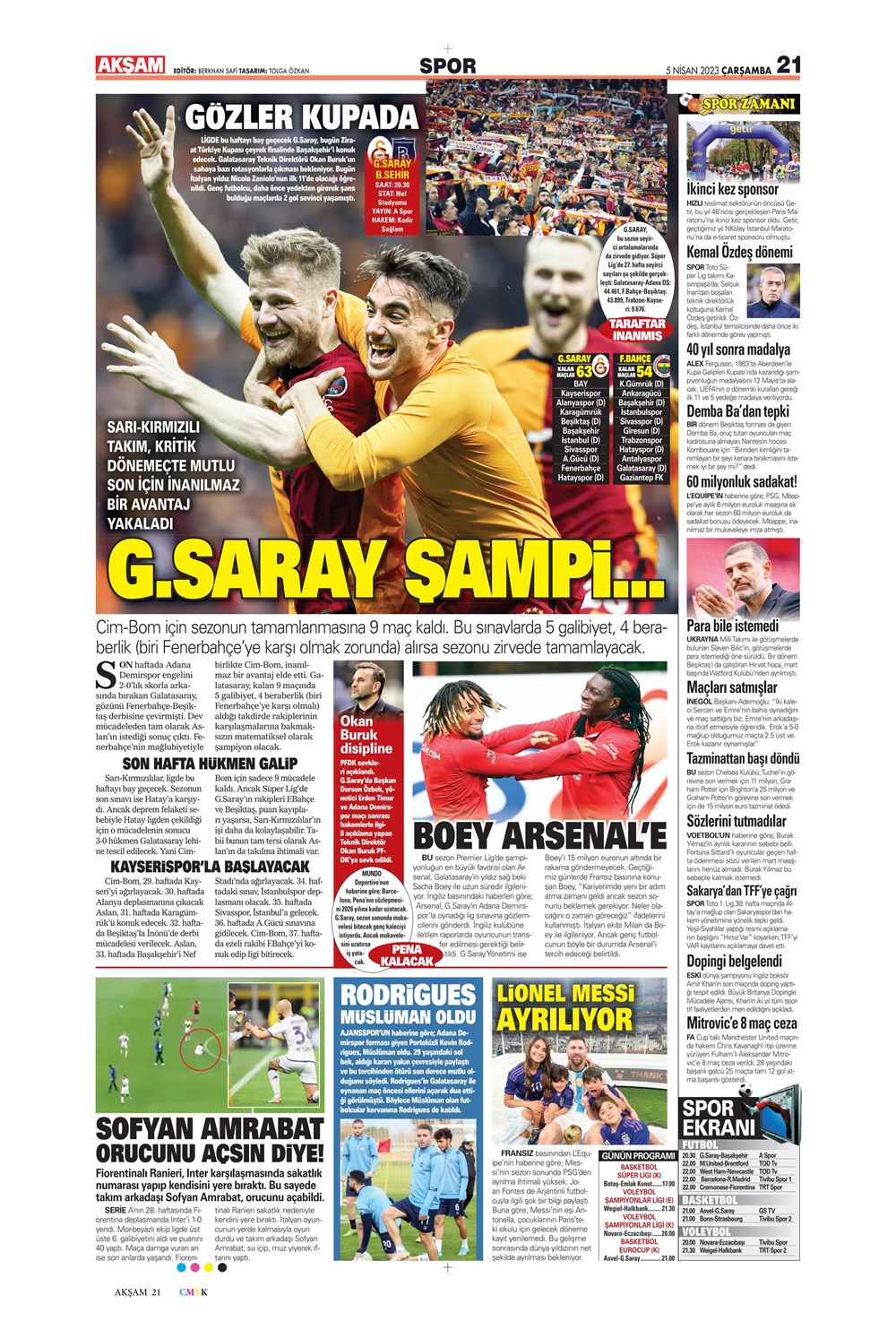 "Dünyada kimse buna penaltı demez" - Sporun manşetleri (5 Nisan 2023)  - 3. Foto
