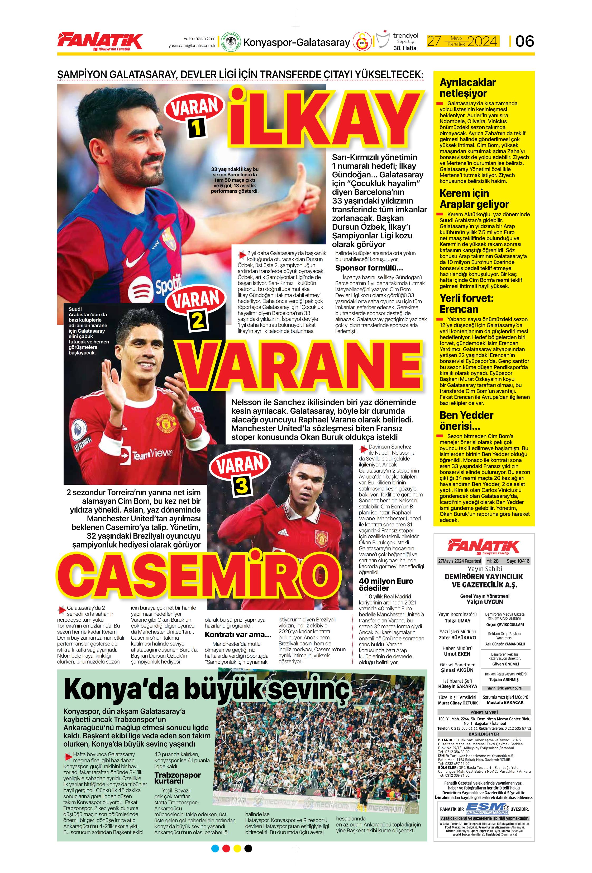 "Mayısların kralı şampiyon Aslan!" | Sporun manşetleri (27 Mayıs 2024)  - 10. Foto