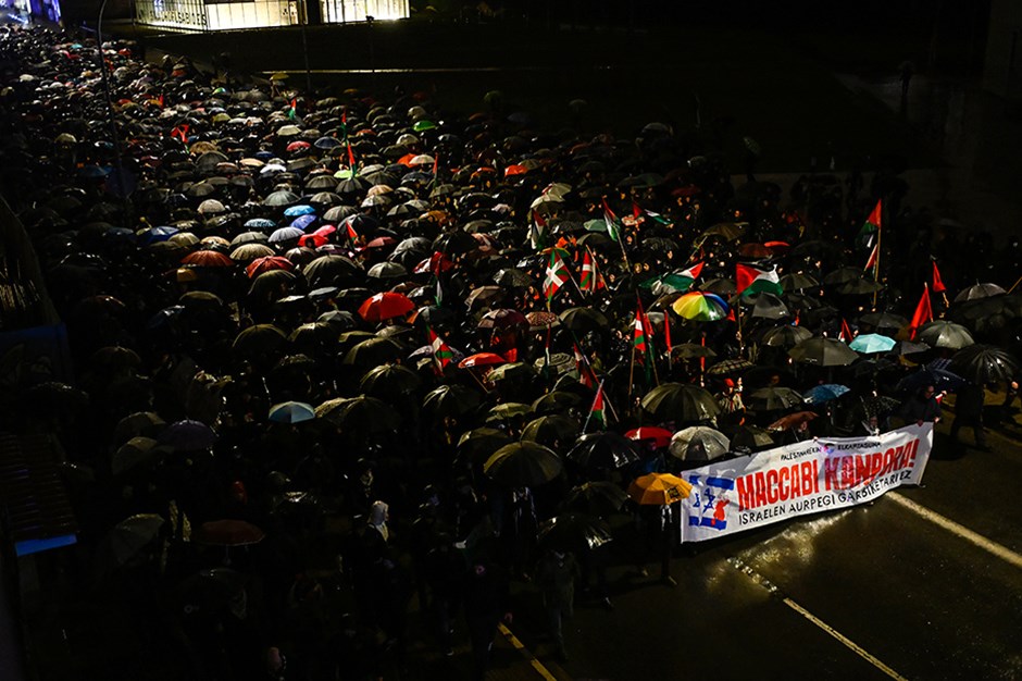 Baskonia-Maccabi maçında İsrail'e protesto