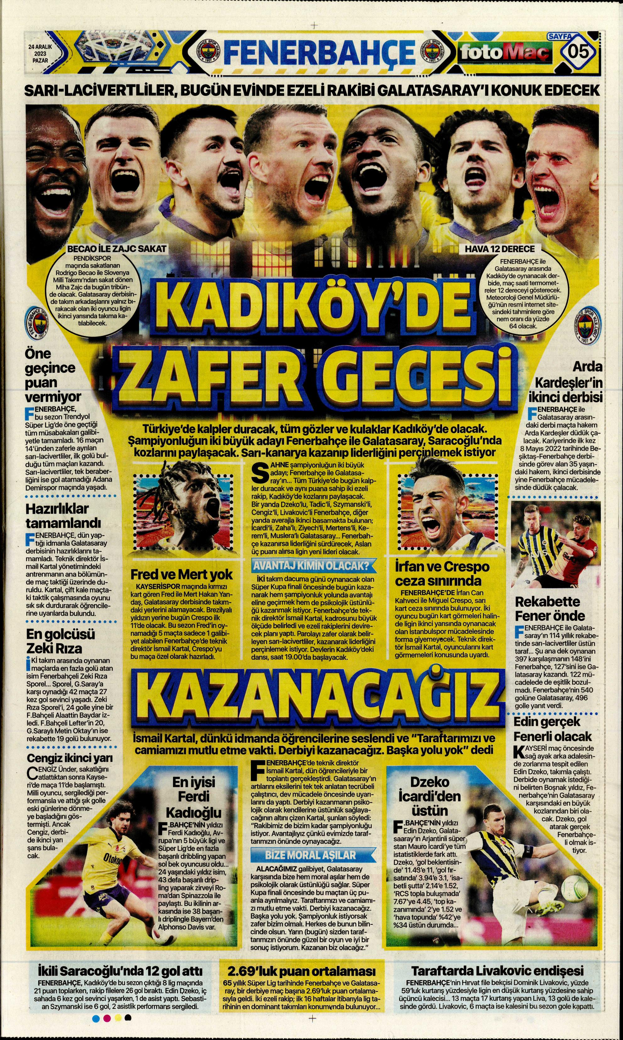 "Flick takımı görünce vazgeçti" | Sporun manşetleri (24 Aralık 2023)  - 14. Foto