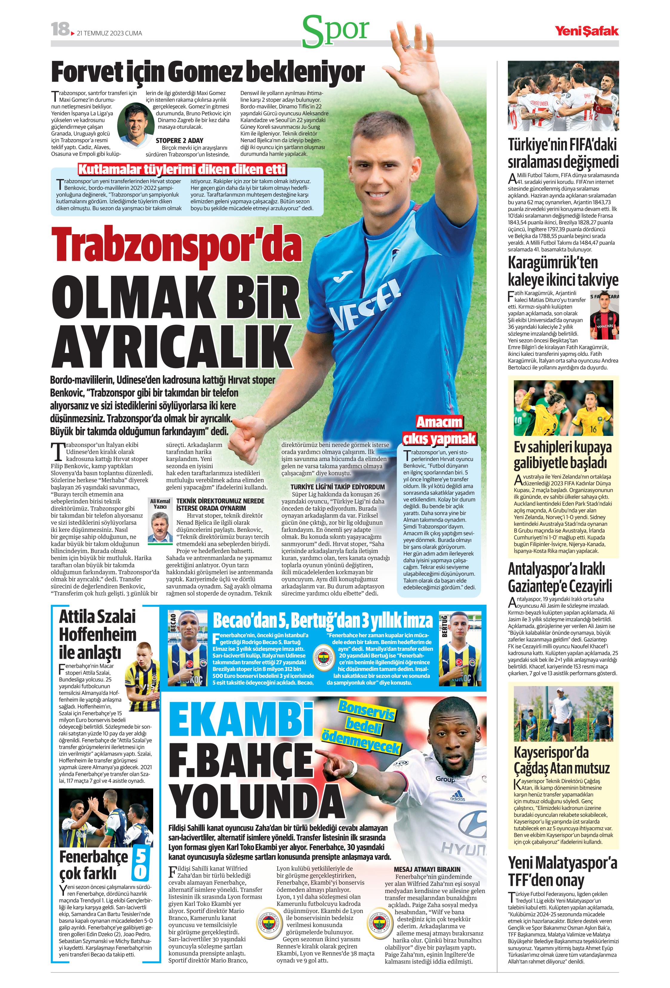 "Zaha için rekor teklif" | Sporun Manşetleri  - 31. Foto