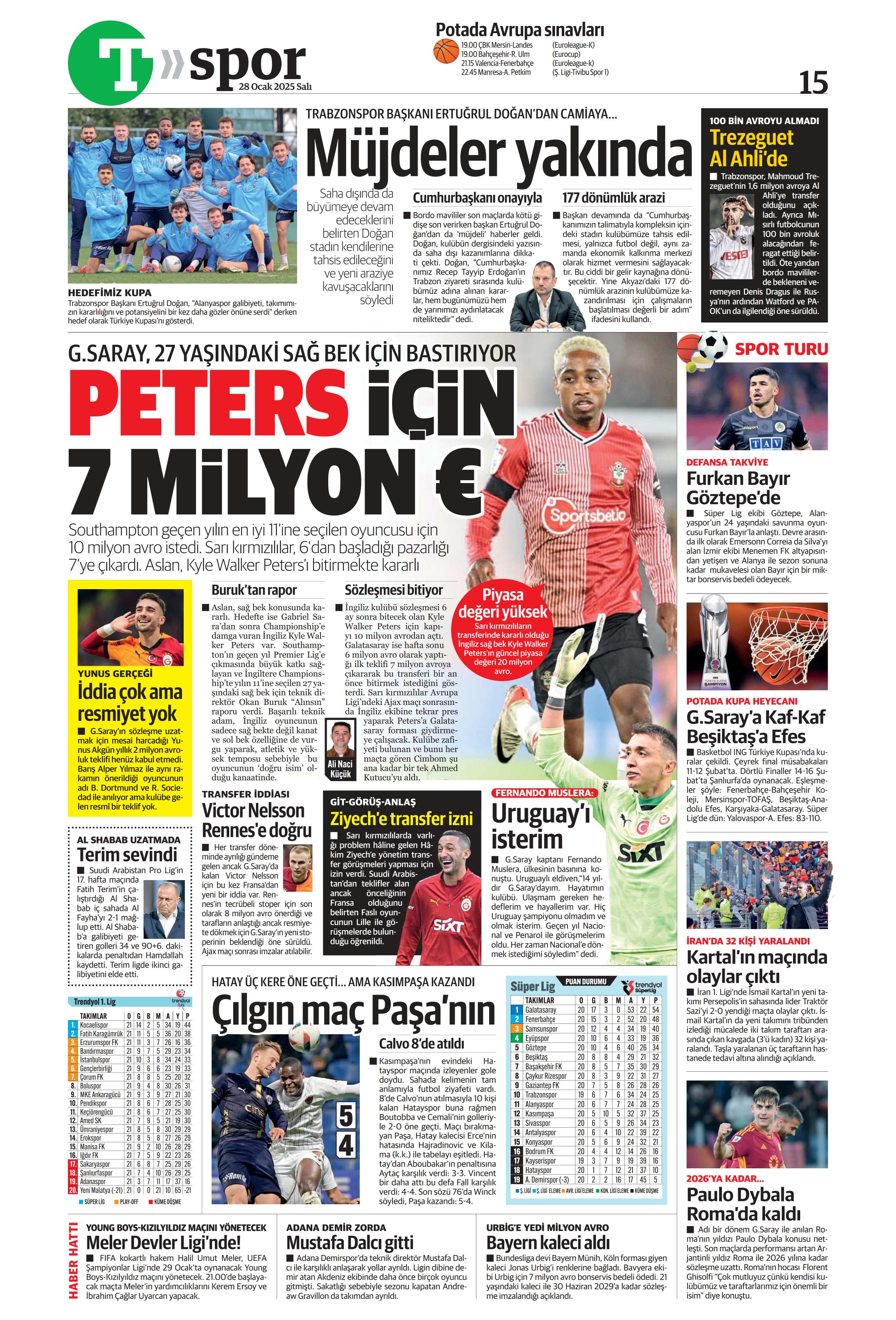 "Sıradaki transfer sol bek" | Sporun manşetleri  - 34. Foto