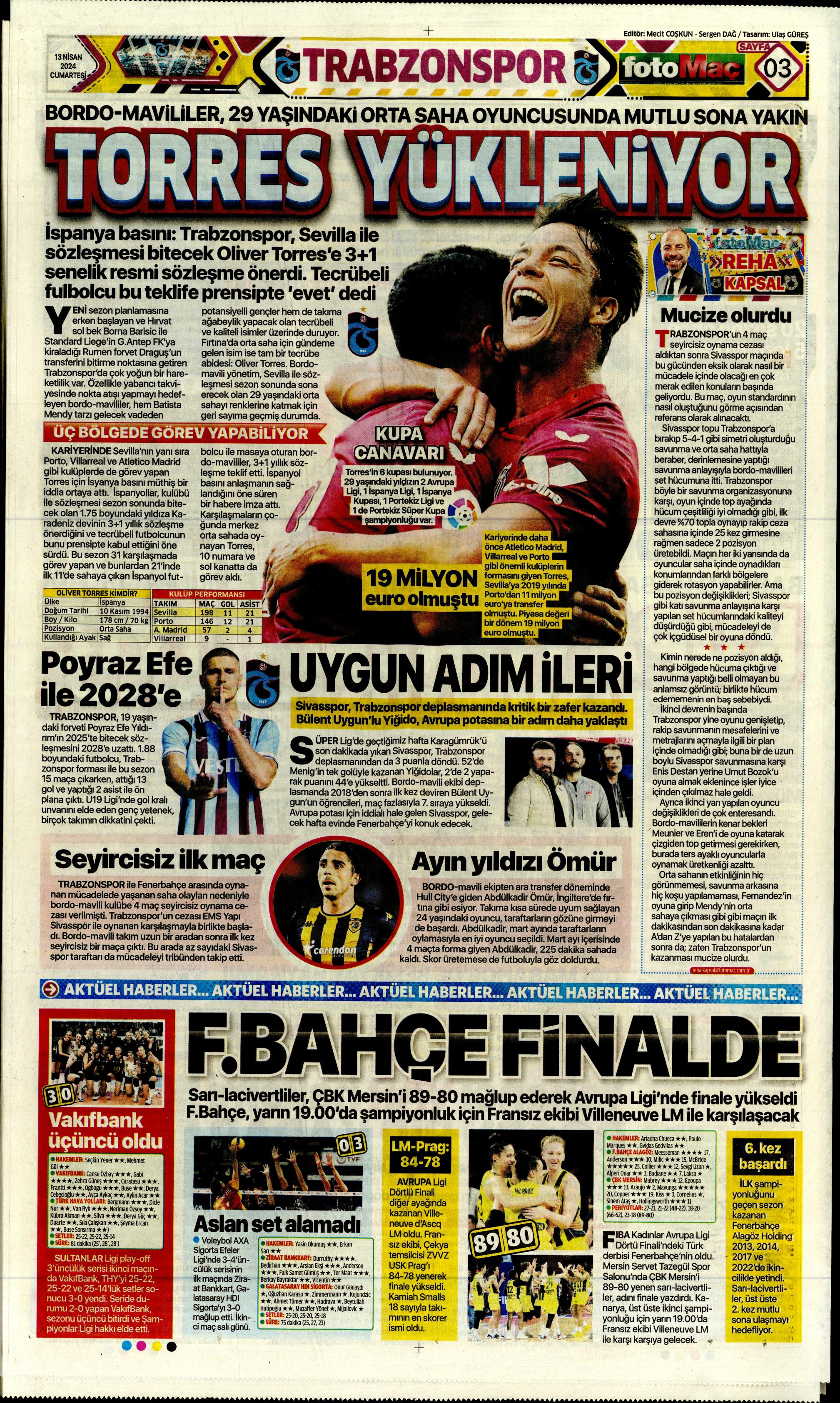 "Cimbom'un çehresi değişecek" | Sporun manşetleri (13 Nisan 2024)  - 11. Foto