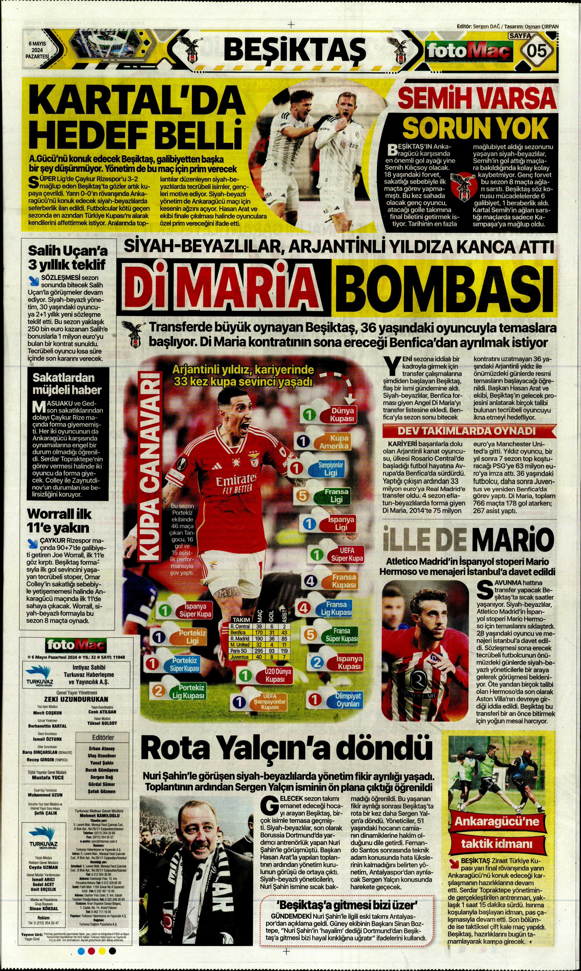 "İlk tercih Rafa Silva" | Sporun Manşetleri  - 15. Foto