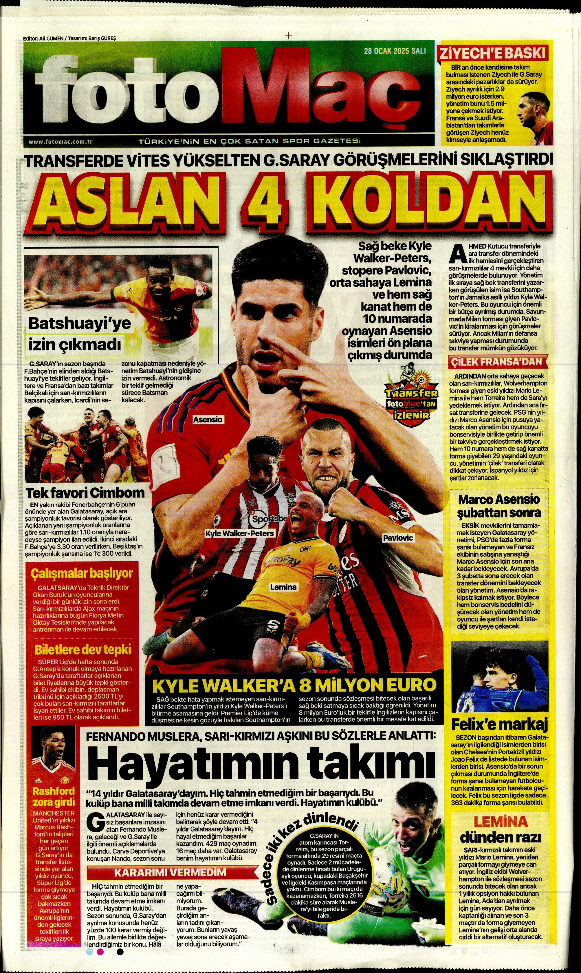 "Sıradaki transfer sol bek" | Sporun manşetleri  - 17. Foto