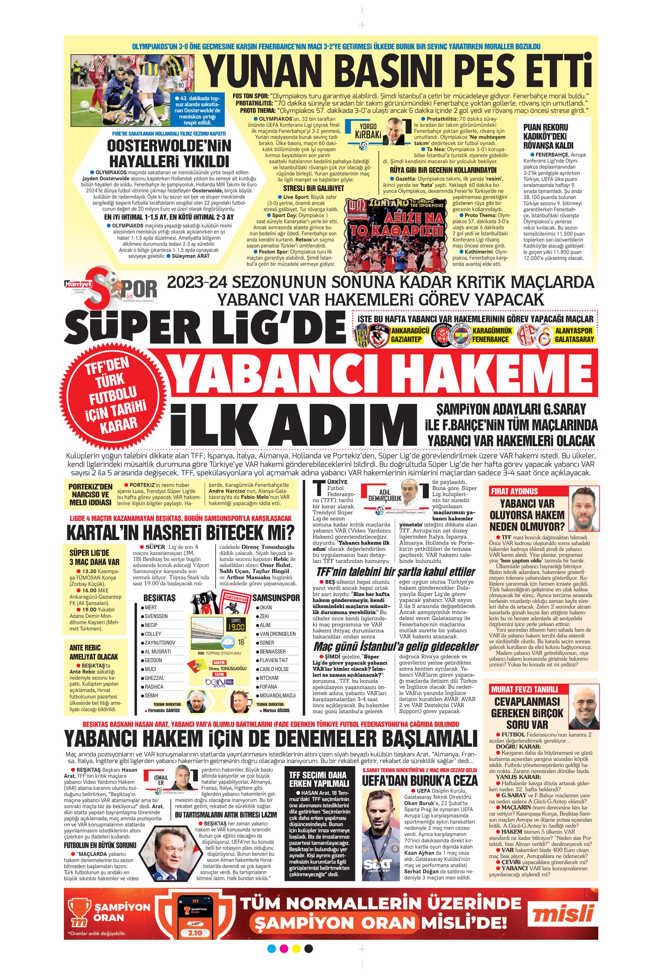 "Cimbom'un çehresi değişecek" | Sporun manşetleri (13 Nisan 2024)  - 16. Foto