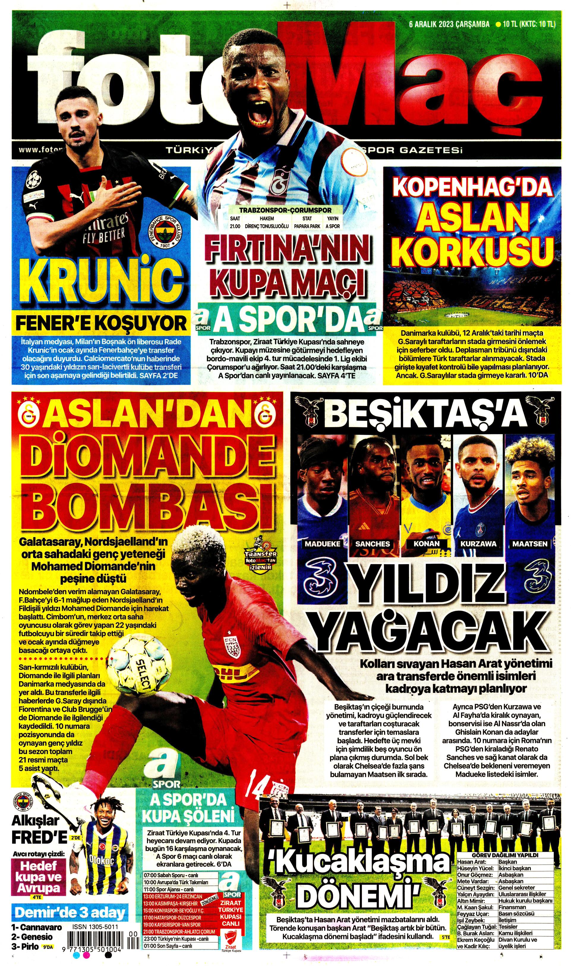 "Aslan'da operasyon başladı" | Sporun manşetleri (6 Aralık 2023)  - 9. Foto