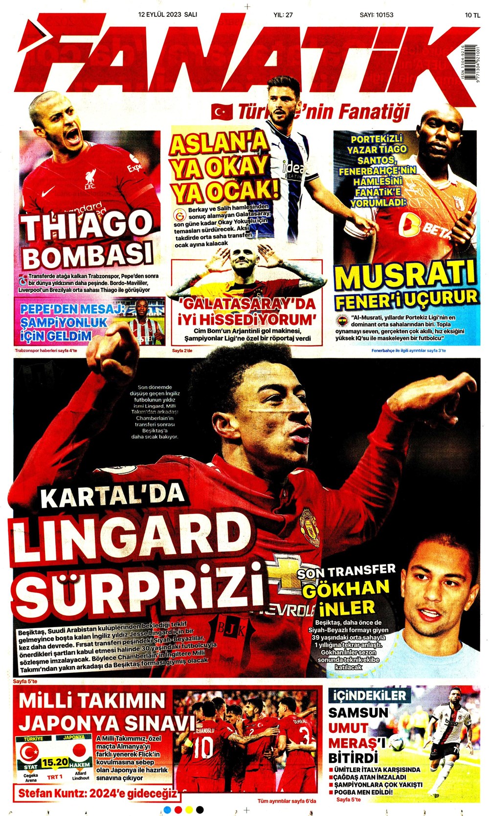 "Kartal'da Lingard sürprizi" | Sporun manşetleri (12 Eylül 2023)  - 3. Foto