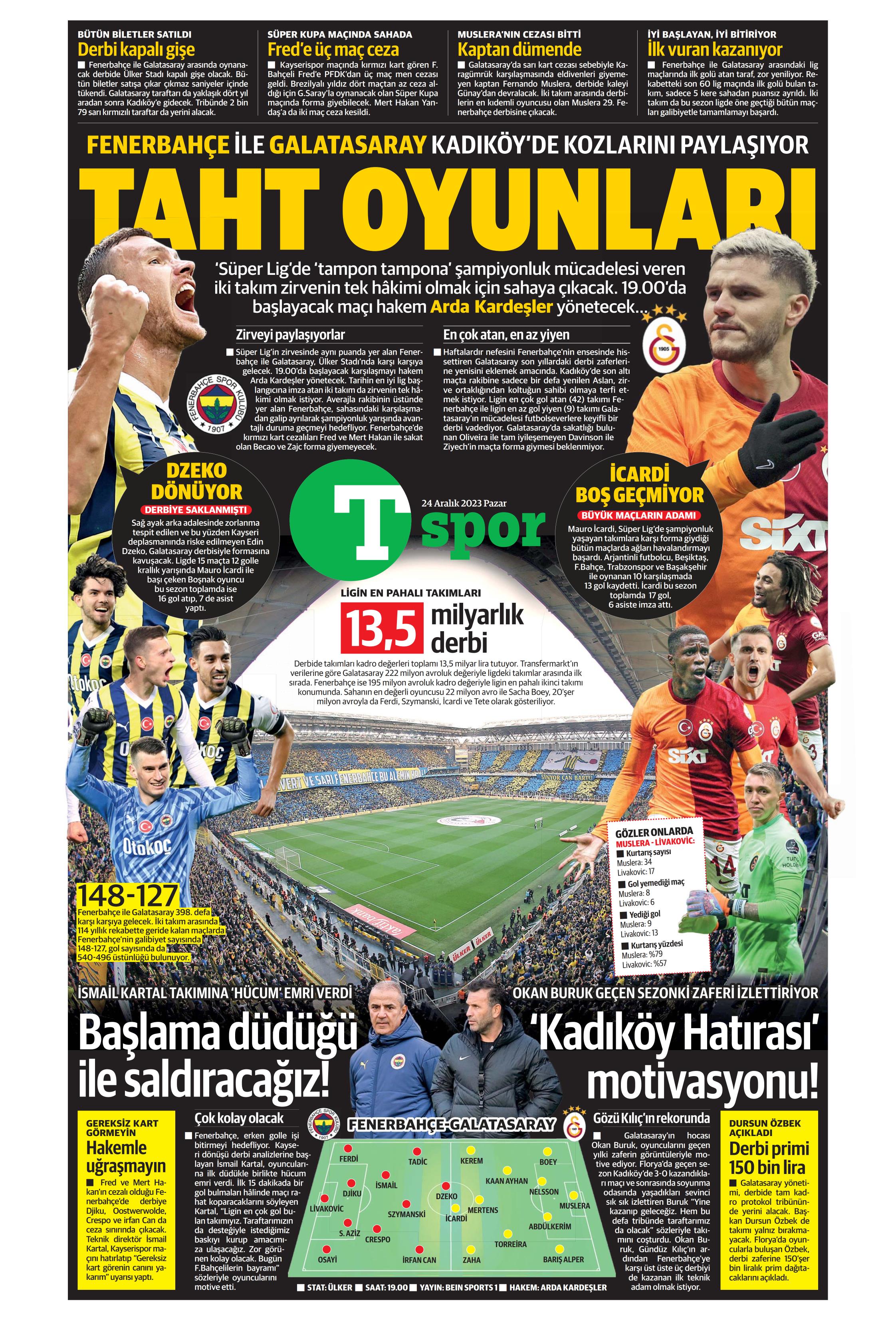 "Flick takımı görünce vazgeçti" | Sporun manşetleri (24 Aralık 2023)  - 41. Foto