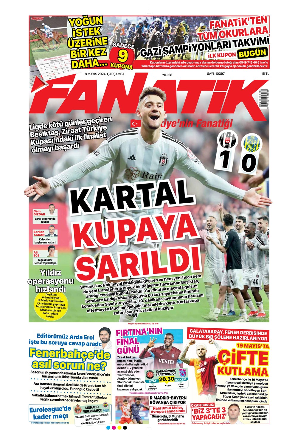 "Fenerbahçe'de deli sorular" | Sporun manşetleri (8 Mayıs 2024)  - 1. Foto