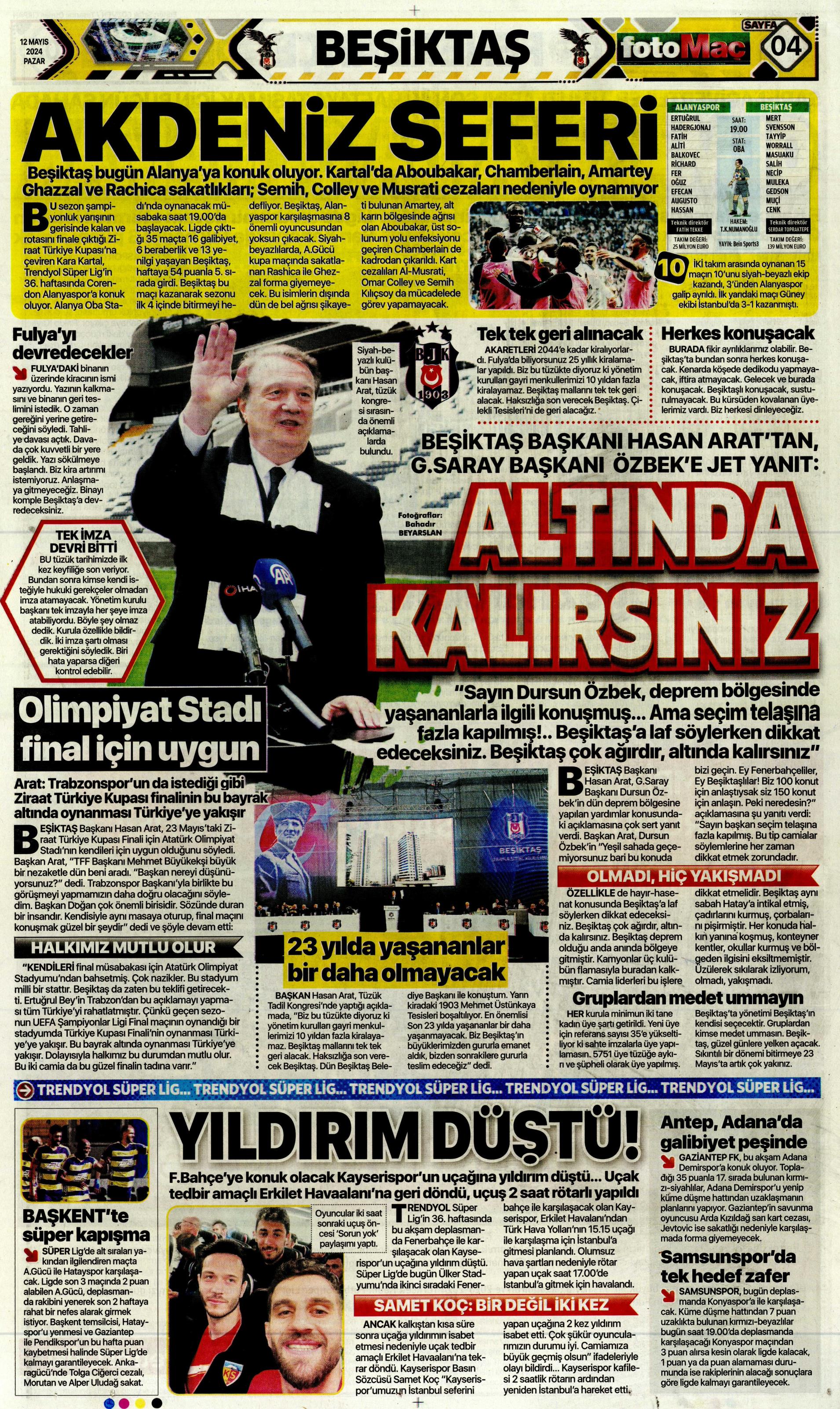 "Kerem piyangosu" | Sporun manşetleri (12 Mayıs 2024)  - 16. Foto