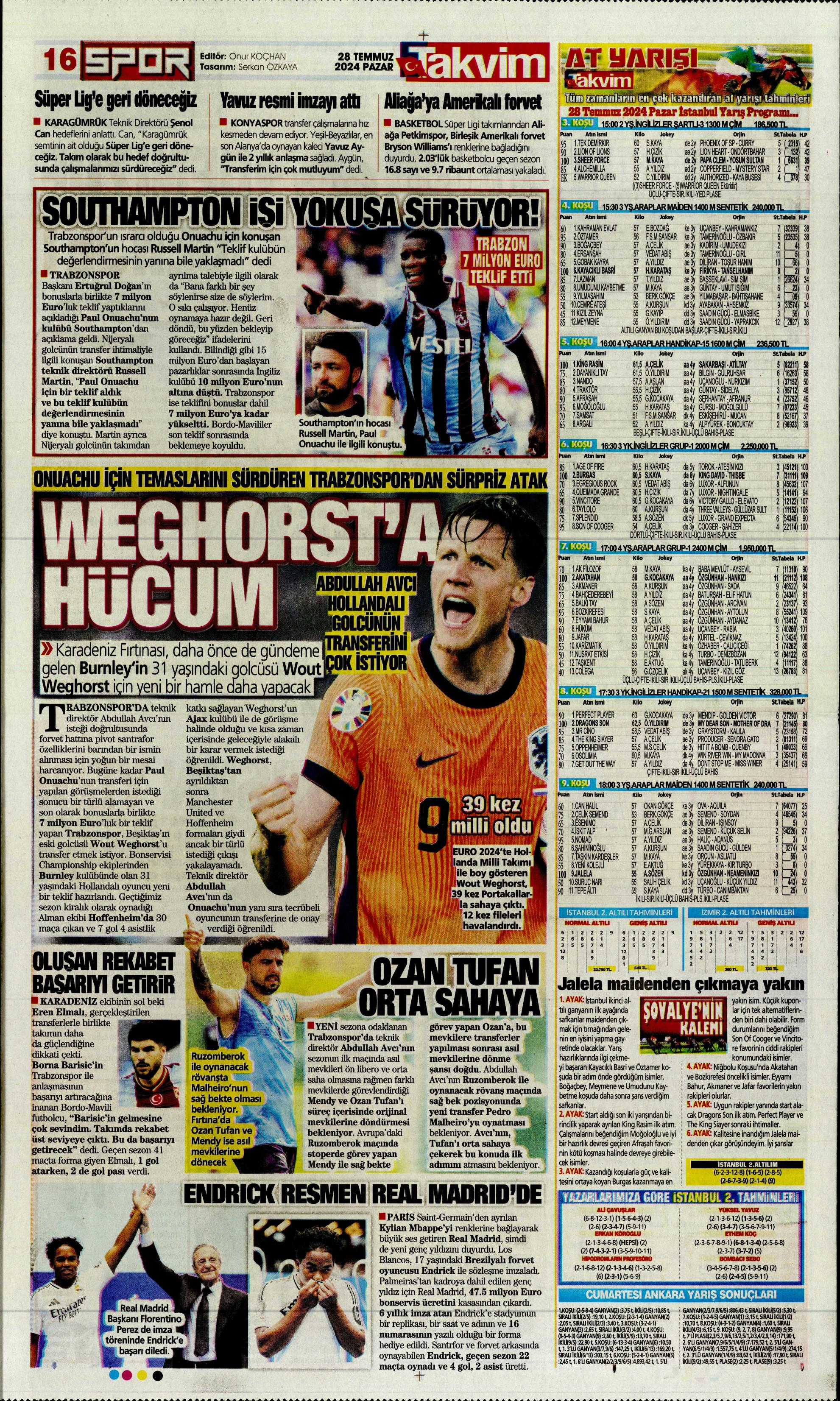 "Aslan'da rota Gravenberch" | Sporun Manşetleri (28 Temmuz 2024)  - 30. Foto