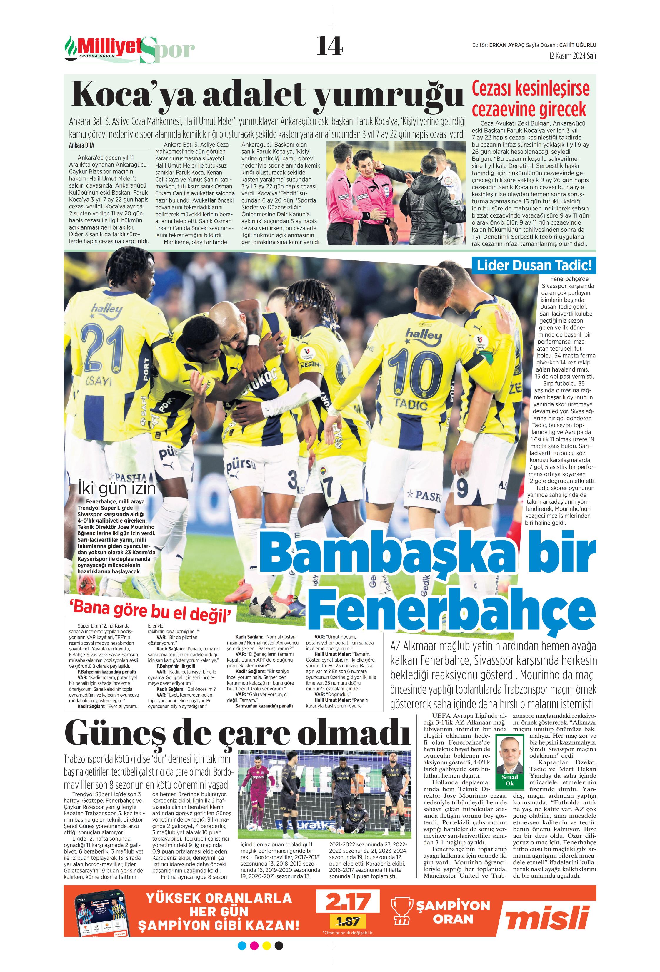 "Listenin başında onlar var: Talisca & Brown" | Sporun manşetleri (12 Kasım 2024)  - 24. Foto