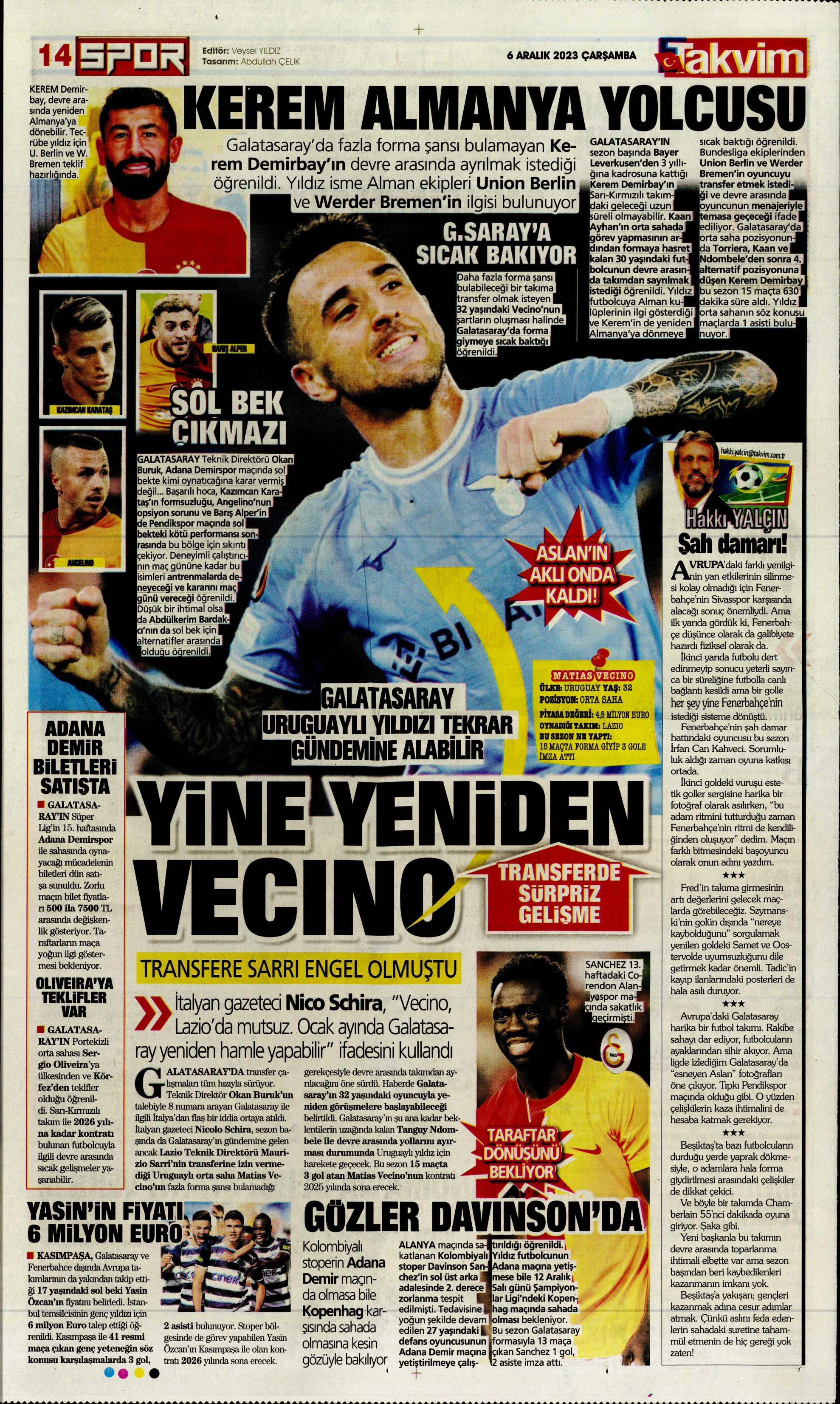 "Aslan'da operasyon başladı" | Sporun manşetleri (6 Aralık 2023)  - 28. Foto