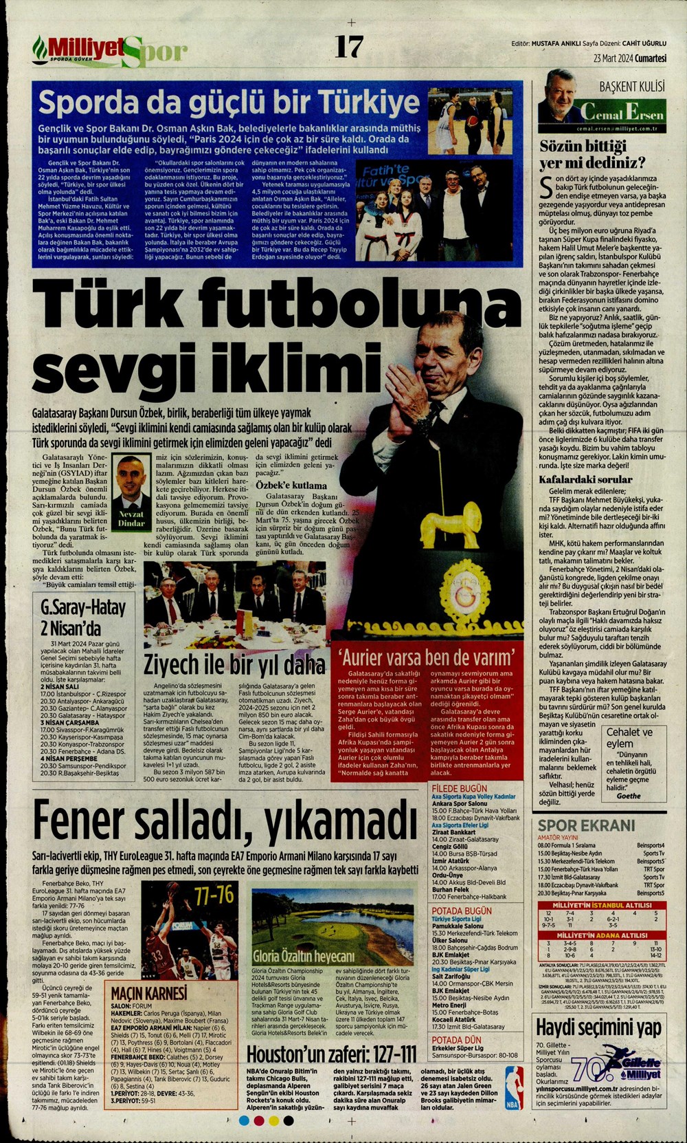 "Macar Kabusu" Sporun Manşetleri (23 Mart 2024) Son Dakika Spor
