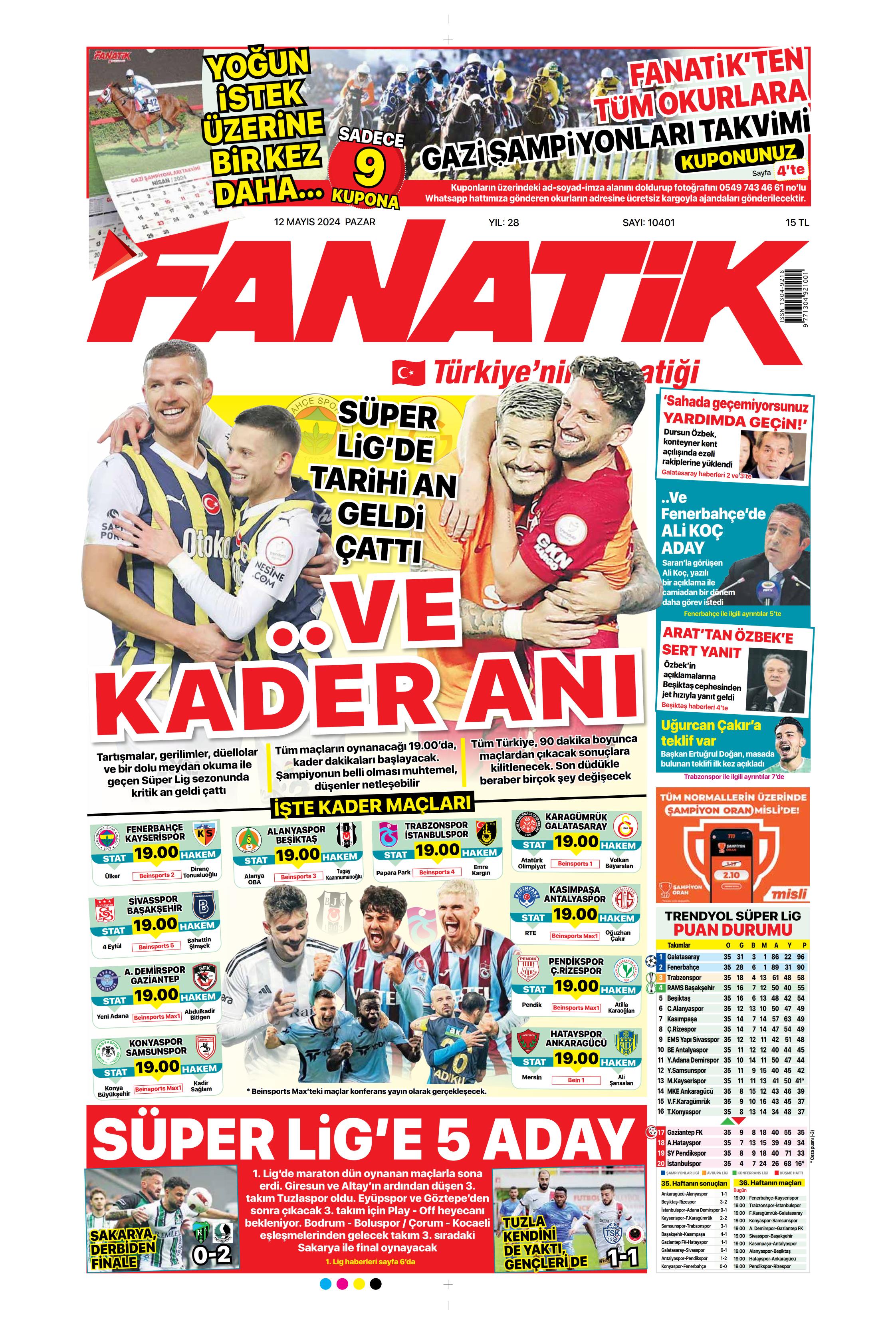 "Kerem piyangosu" | Sporun manşetleri (12 Mayıs 2024)  - 2. Foto