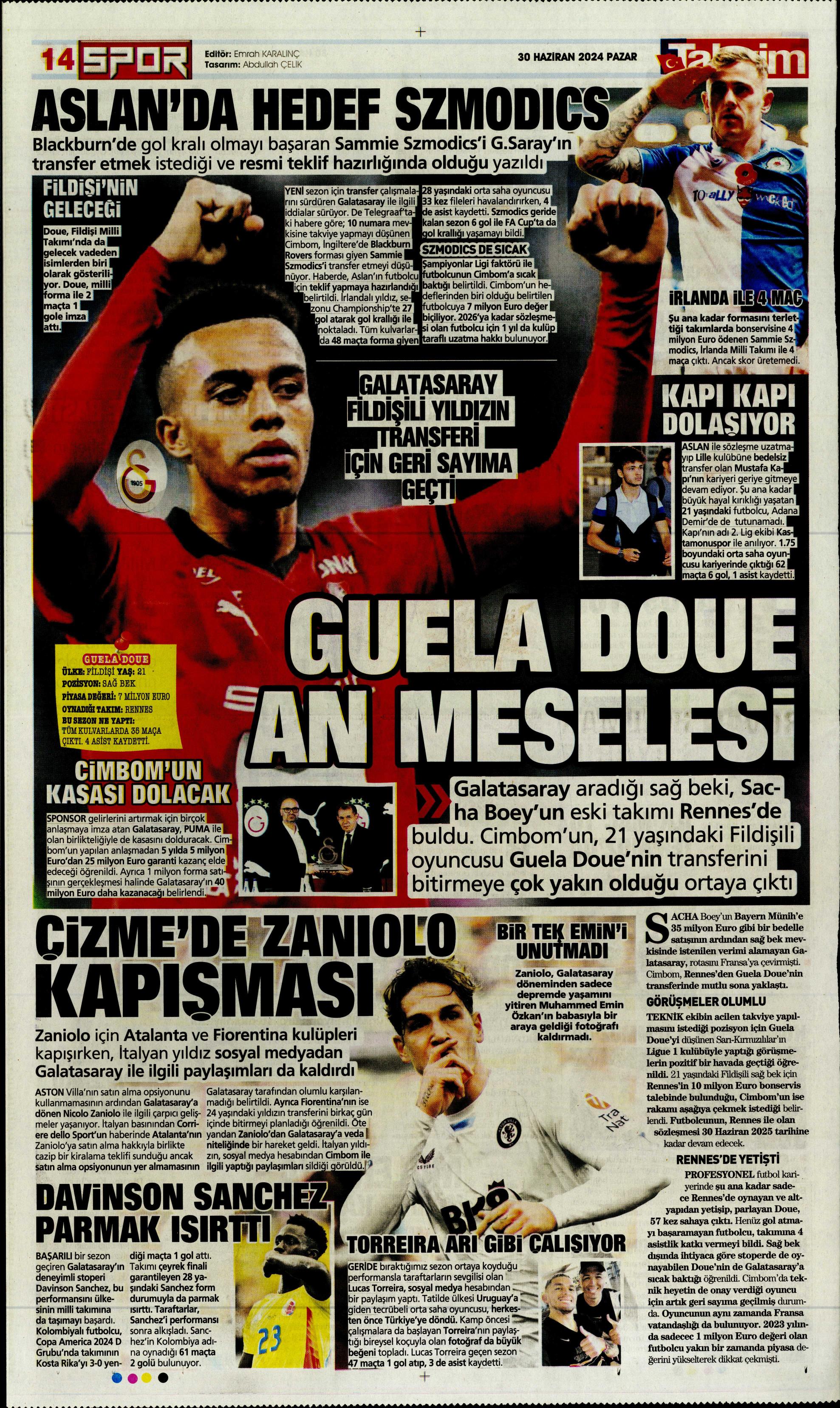 "Galatasaray'dan Goretzka seferi" | Sporun Manşetleri (30 Haziran 2024)  - 37. Foto