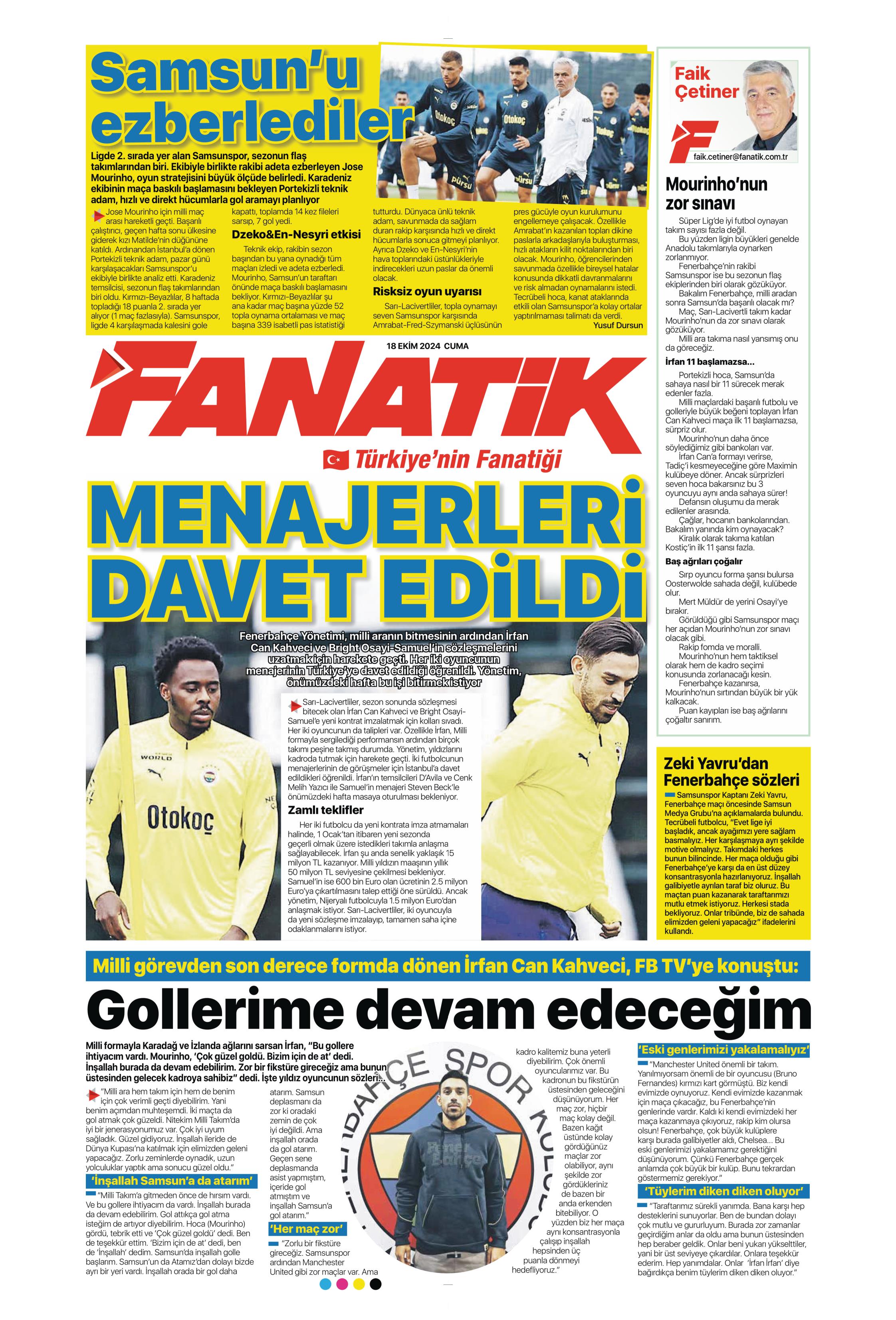 "Fenerbahçe'ye 1 milyar euroluk bomba" | Sporun manşetleri (18 Ekim 2024)  - 11. Foto