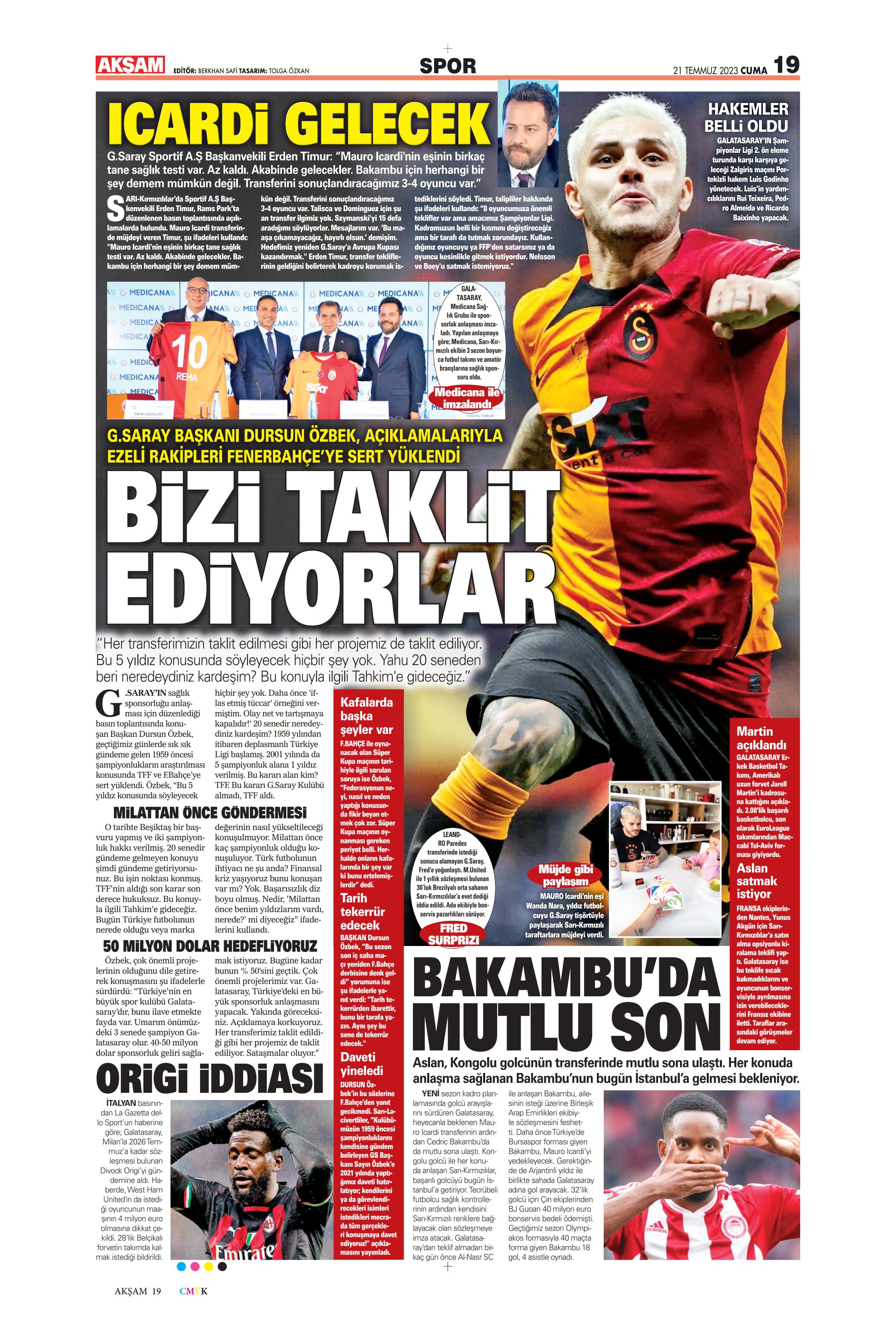 "Zaha için rekor teklif" | Sporun Manşetleri  - 6. Foto