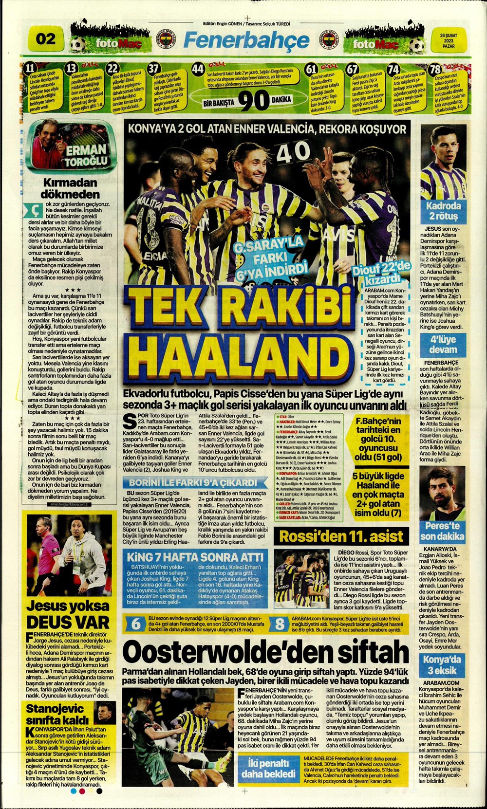 "Valenci'ağa' böyle istedi" - Sporun manşetleri  - 12. Foto