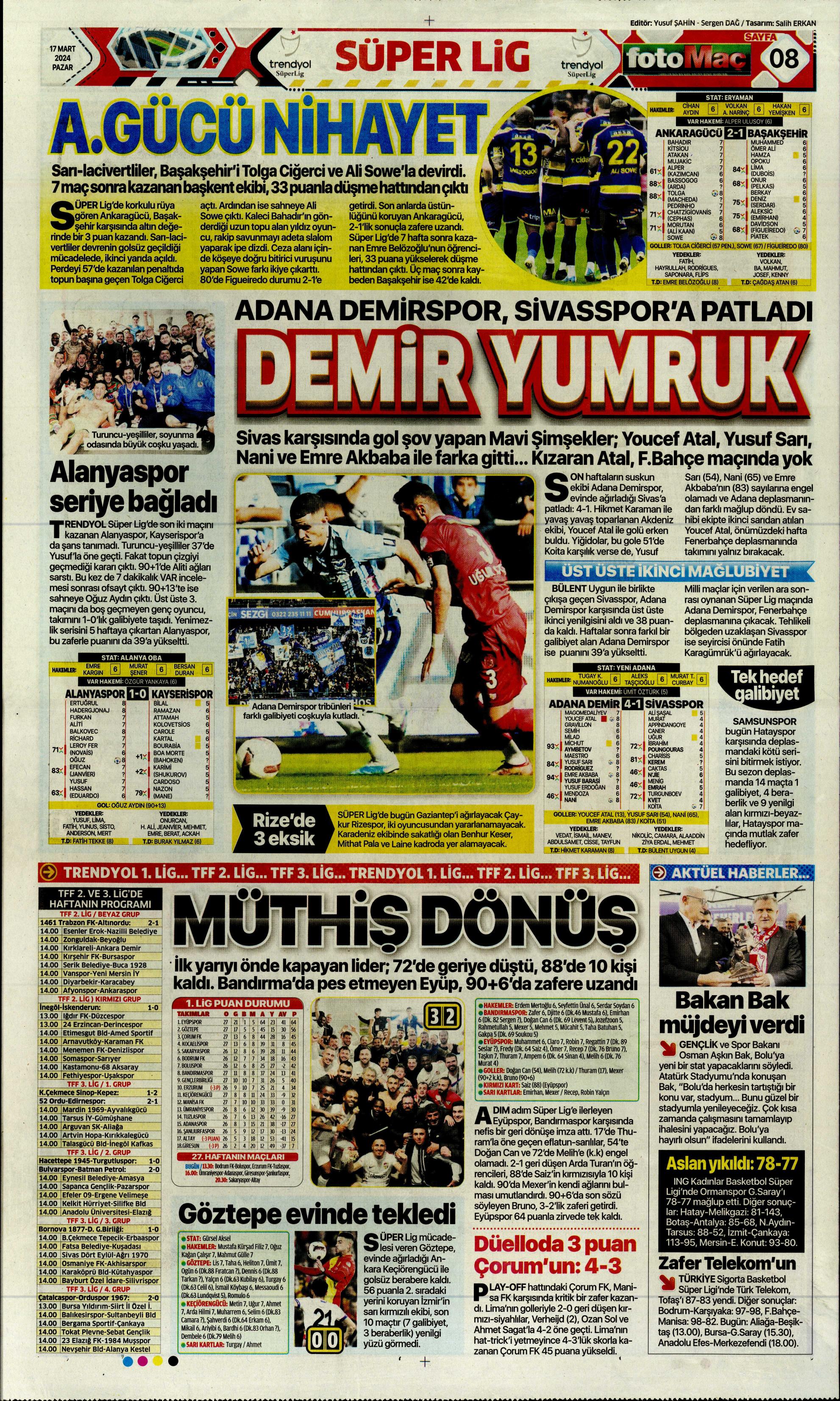 "Dramatik son" | Sporun Manşetleri  - 17. Foto