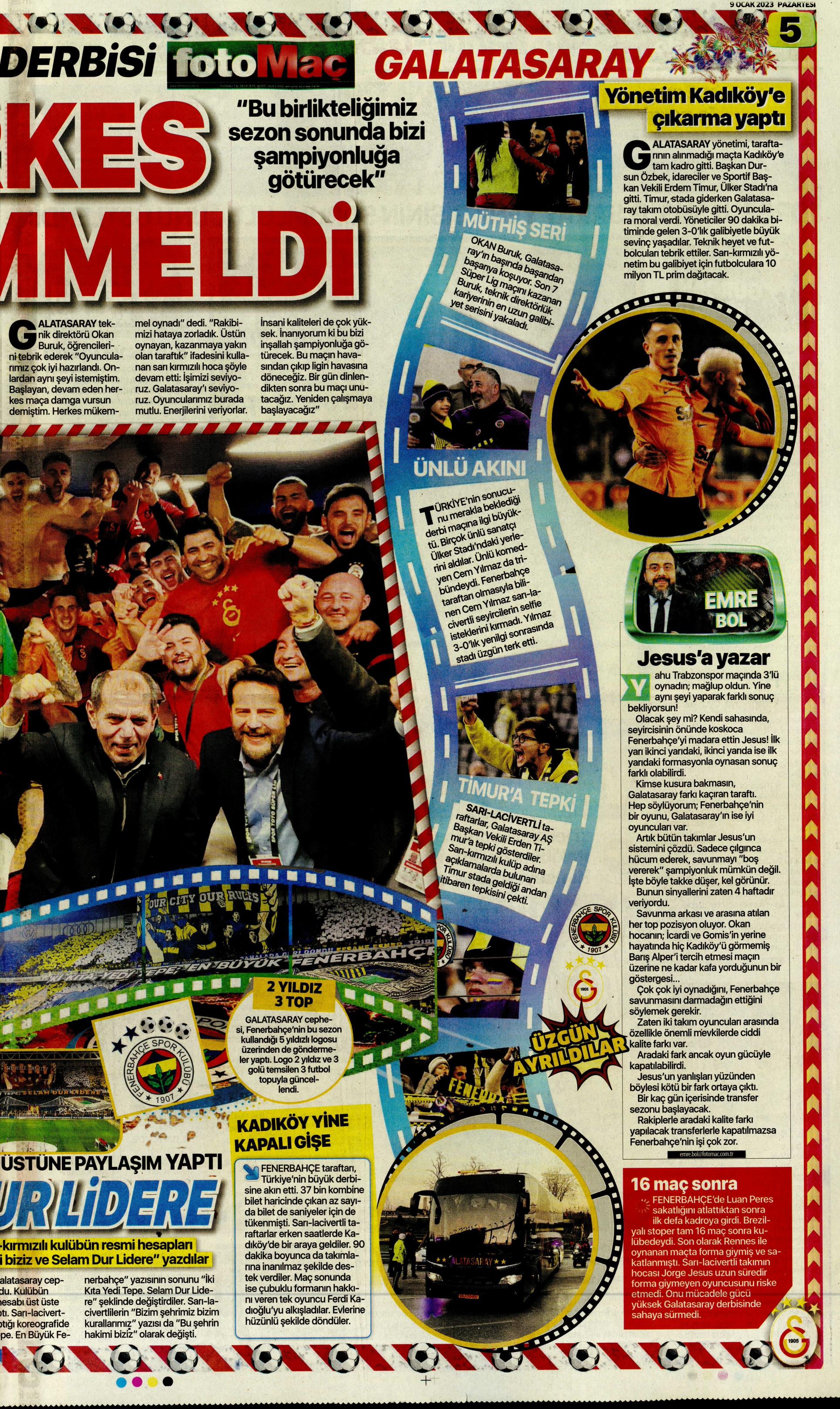 Sporun Manşetleri (9 Ocak 2023)  - 18. Foto