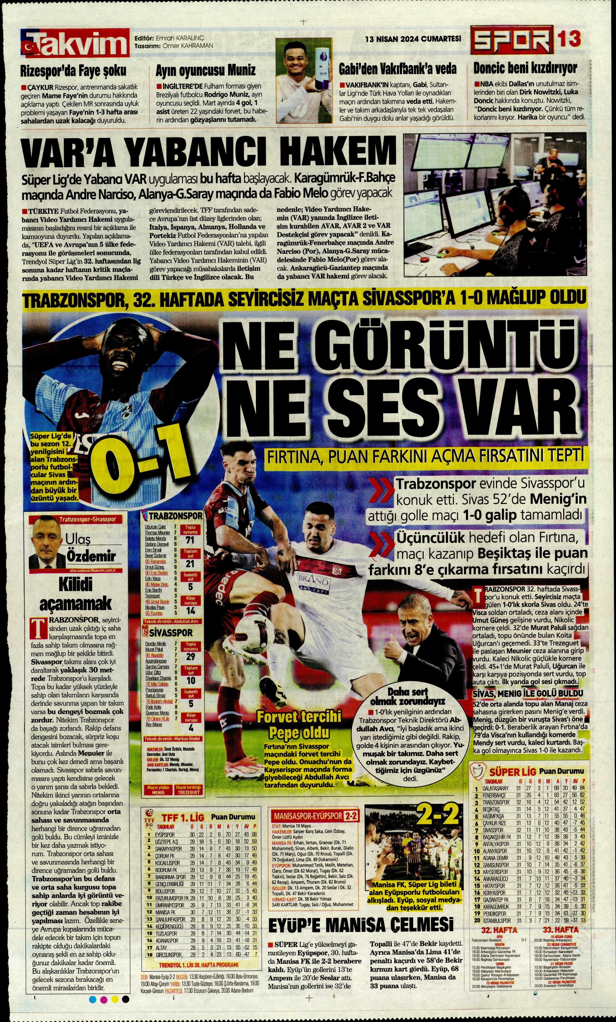 "Cimbom'un çehresi değişecek" | Sporun manşetleri (13 Nisan 2024)  - 33. Foto