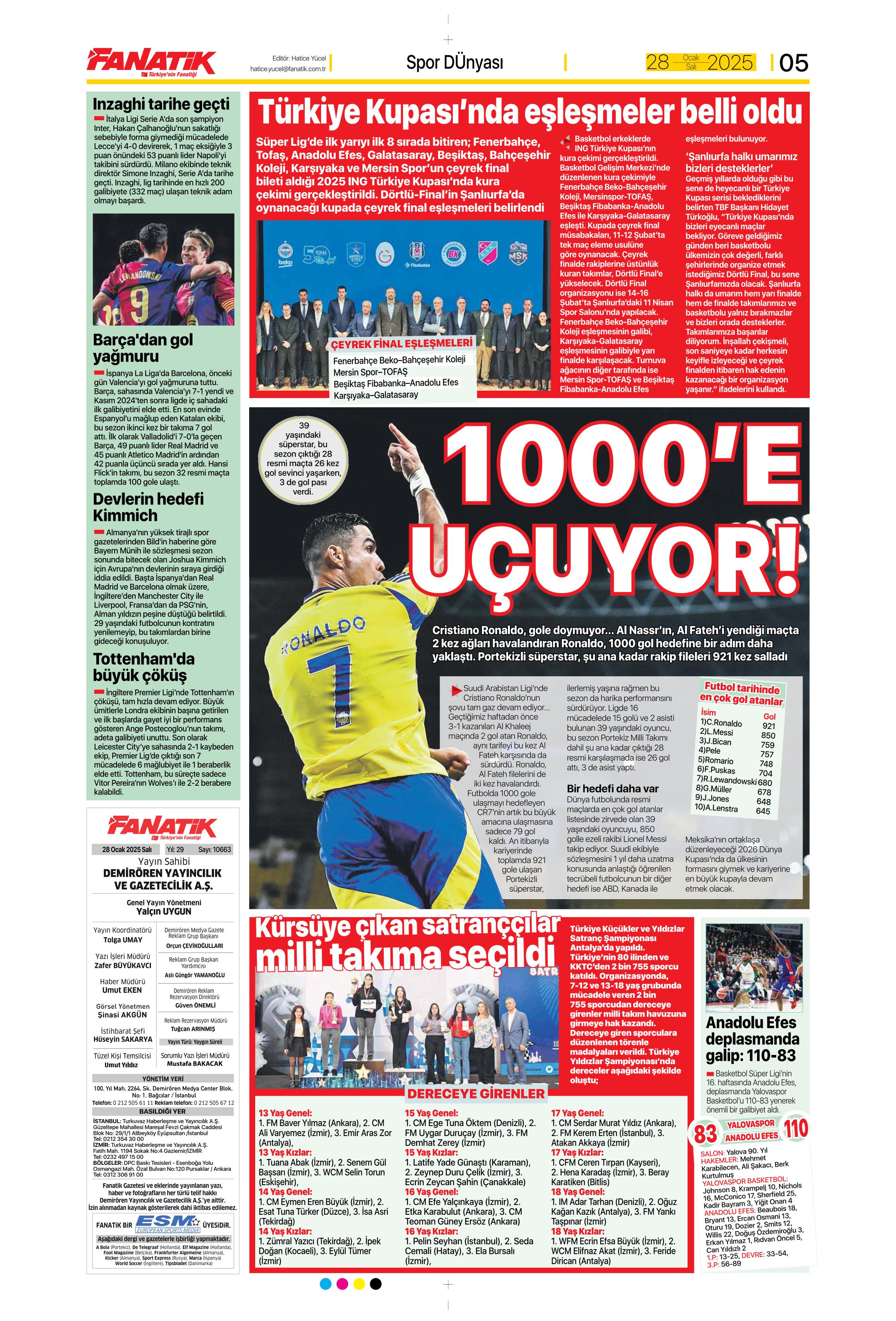 "Sıradaki transfer sol bek" | Sporun manşetleri  - 8. Foto