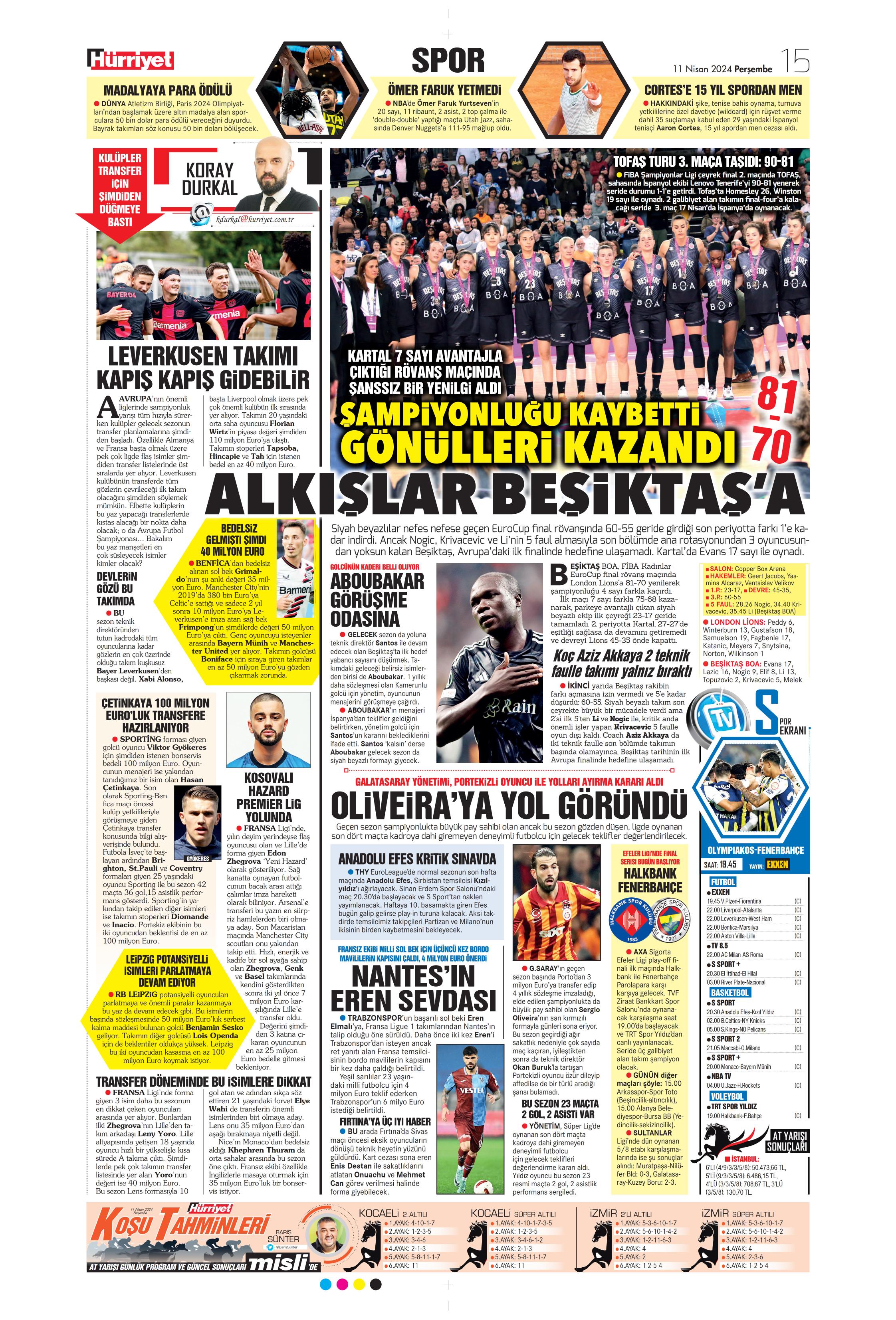 "Terim'in yerine Santos" | Sporun manşetleri (11 Nisan 2024)  - 17. Foto