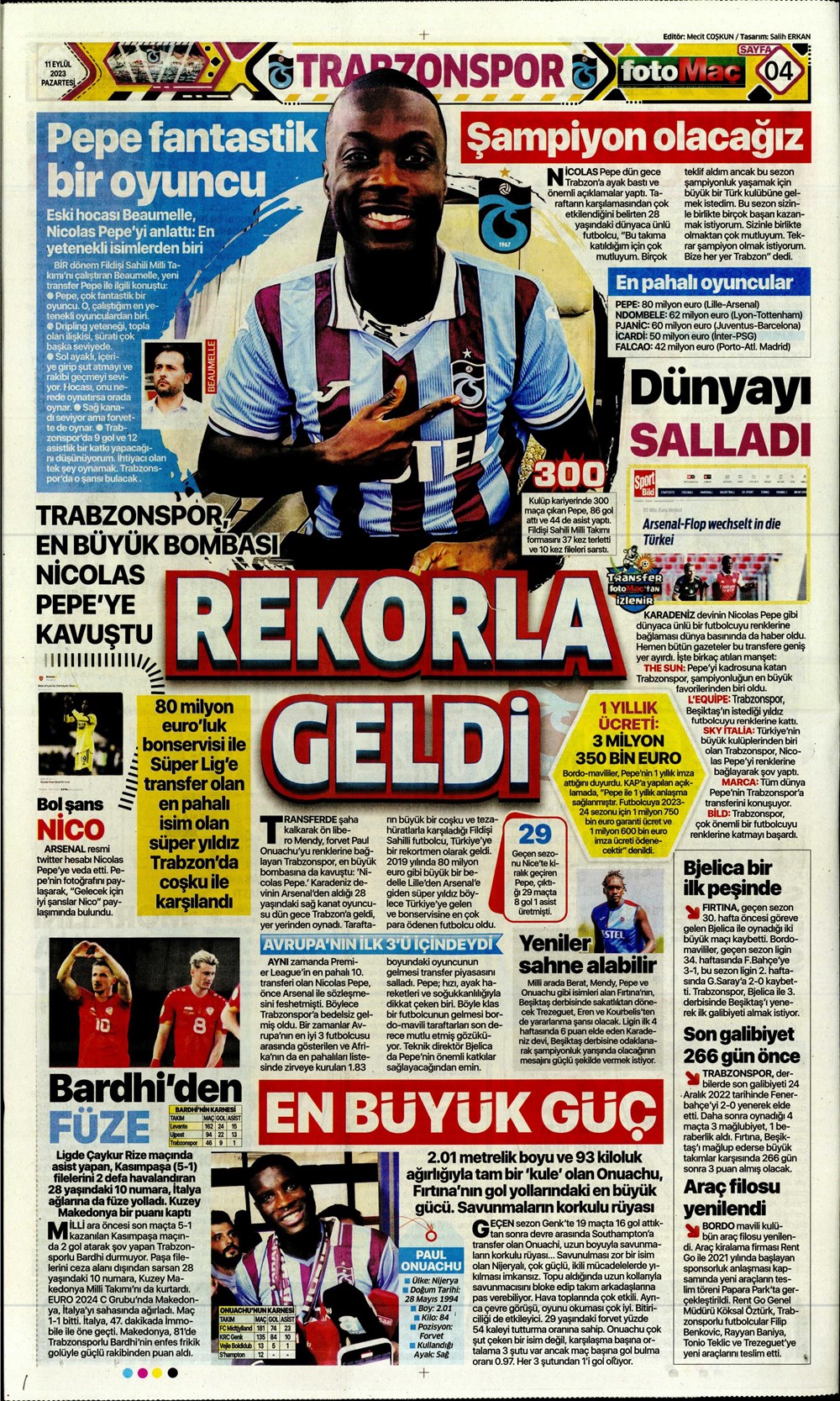 "Sacha Boey, İtalya yolcusu" | Sporun manşetleri (11 Eylül 2023)  - 14. Foto