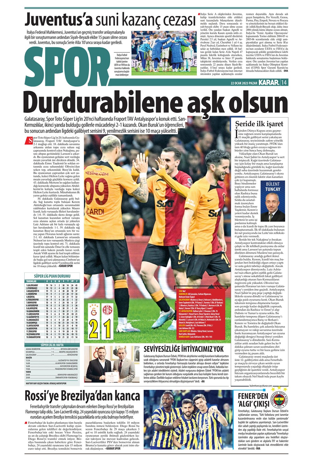 Sporun Manşetleri (22 Ocak 2023) - 24. Foto