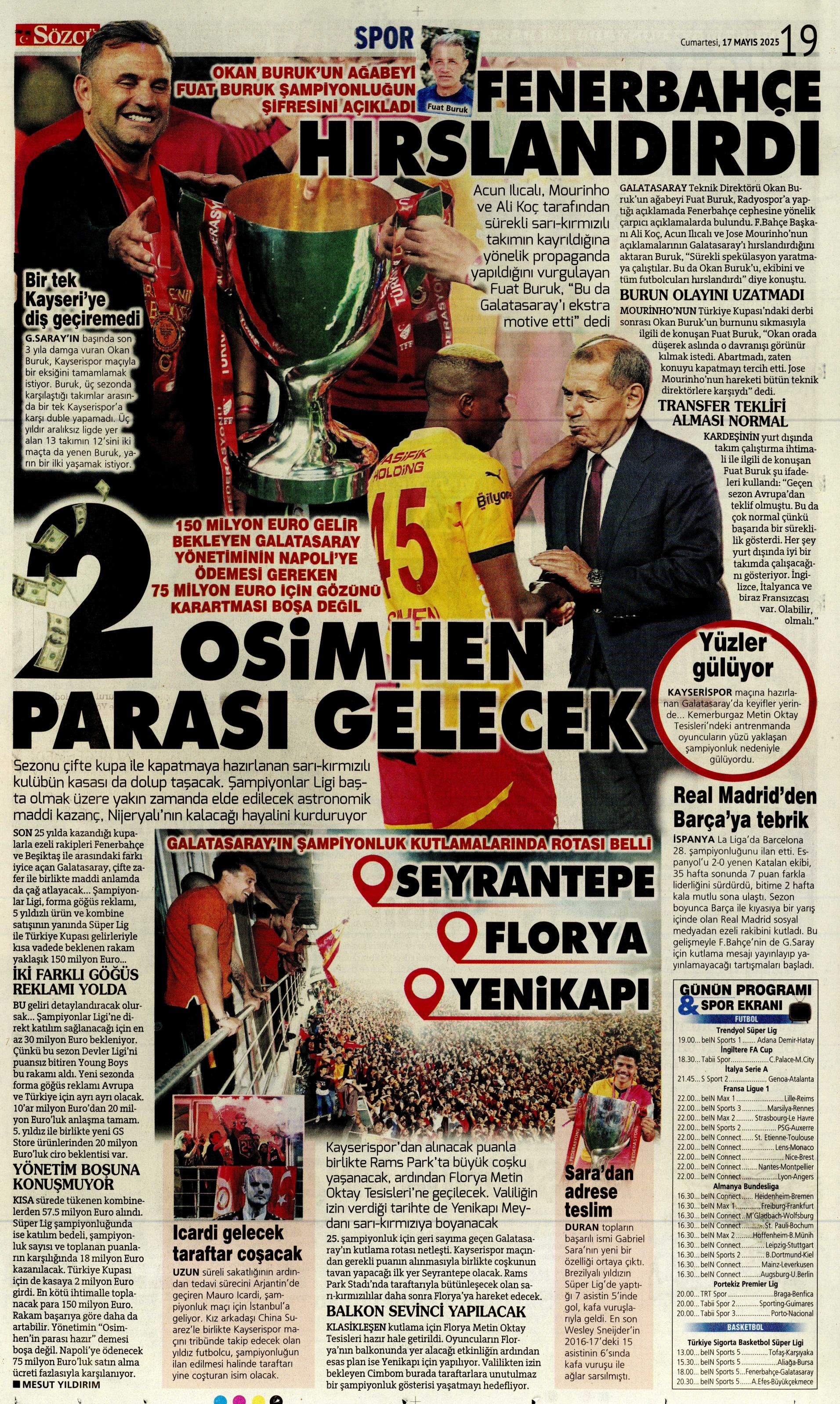 "Osimhen çılgınlığı" | Sporun manşetleri  - 32. Foto