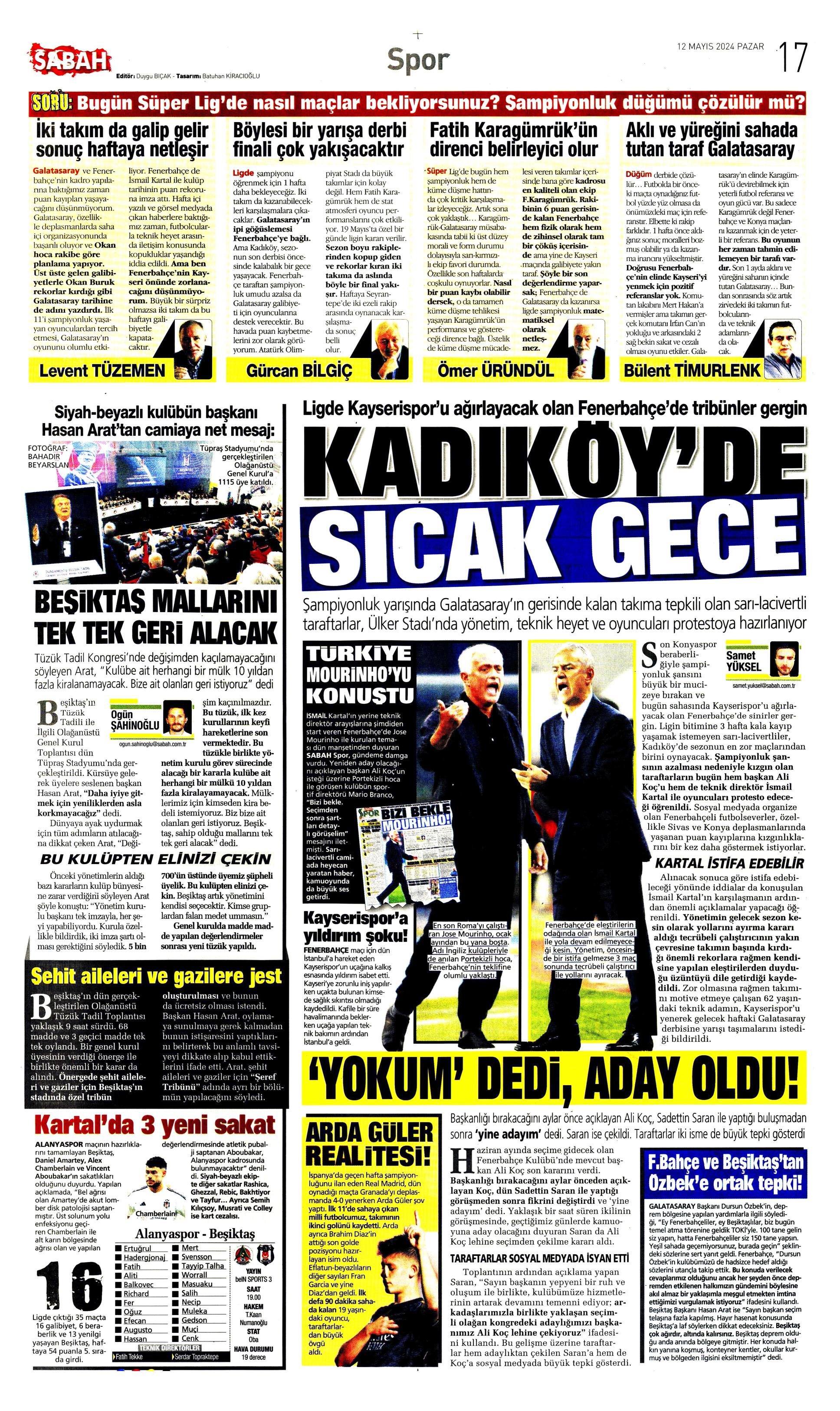 "Kerem piyangosu" | Sporun manşetleri (12 Mayıs 2024)  - 32. Foto