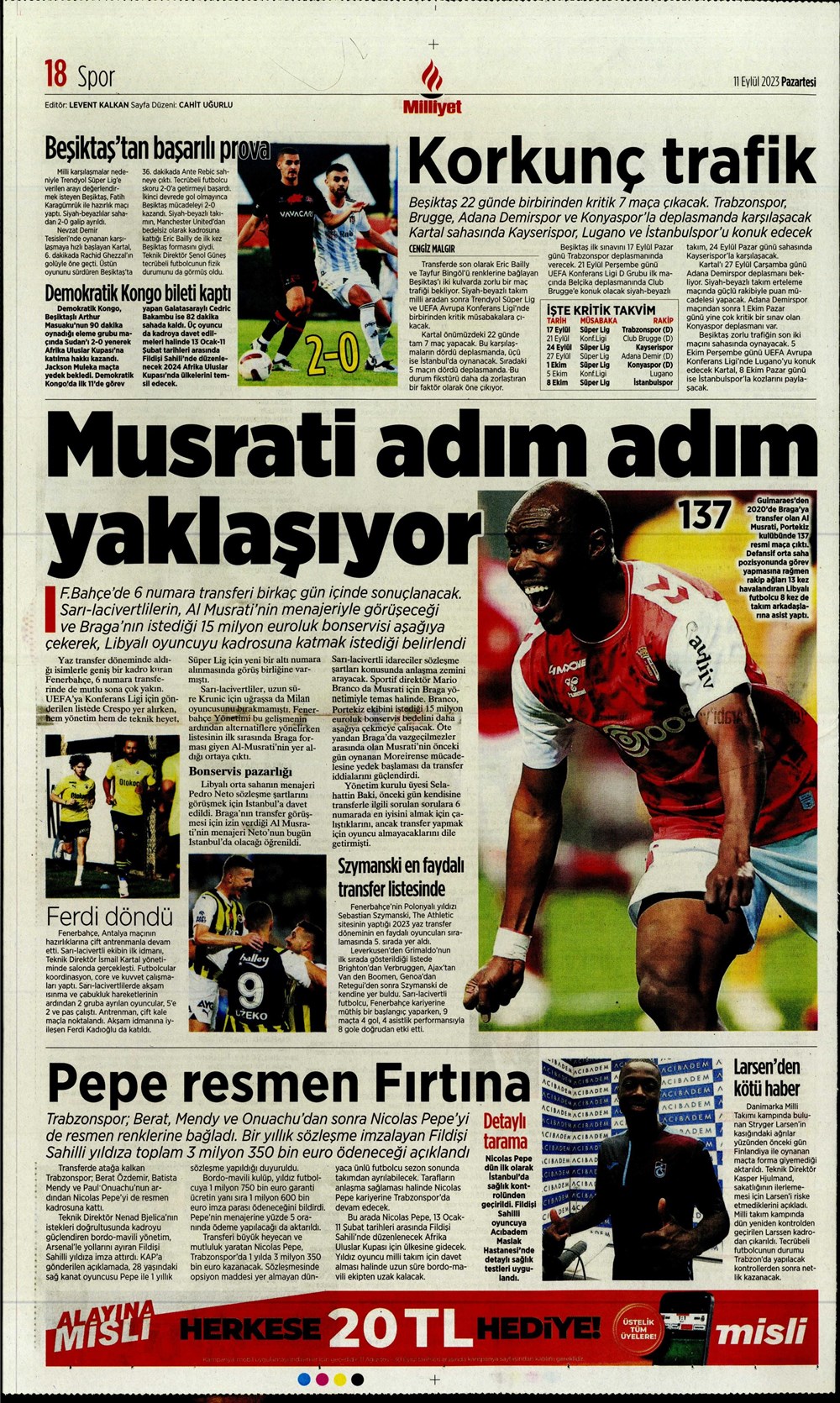 "Sacha Boey, İtalya yolcusu" | Sporun manşetleri (11 Eylül 2023)  - 21. Foto