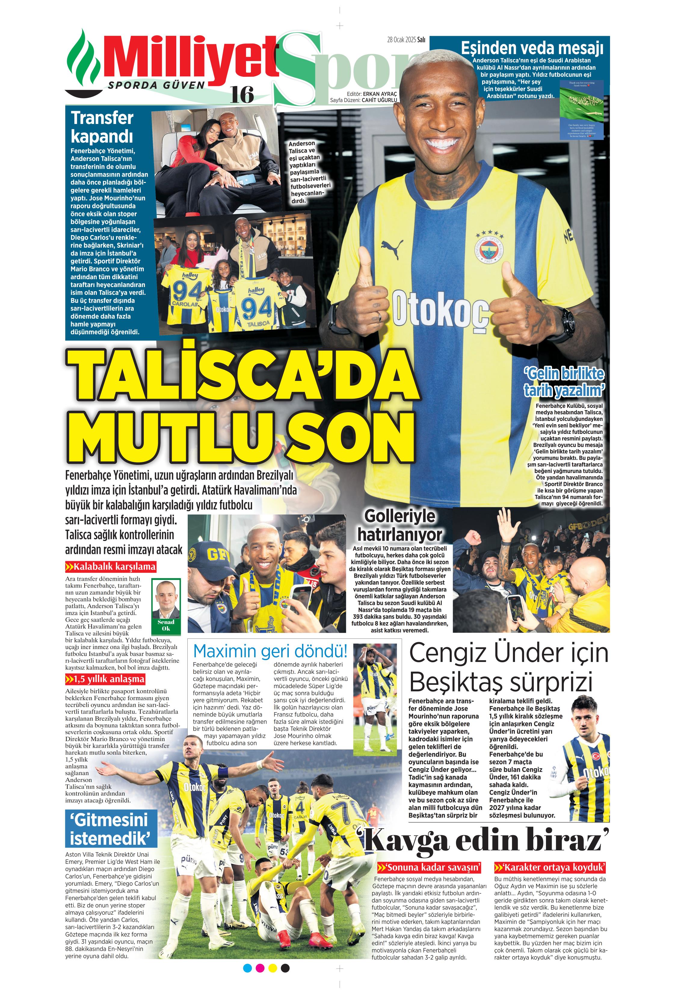 "Sıradaki transfer sol bek" | Sporun manşetleri  - 23. Foto