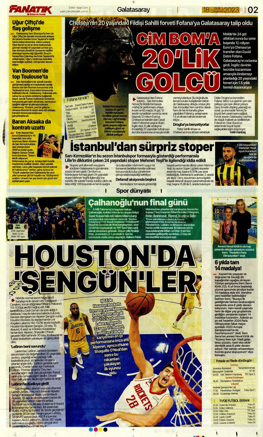 Sporun Manşetleri (18 Ocak 2023) - 5. Foto