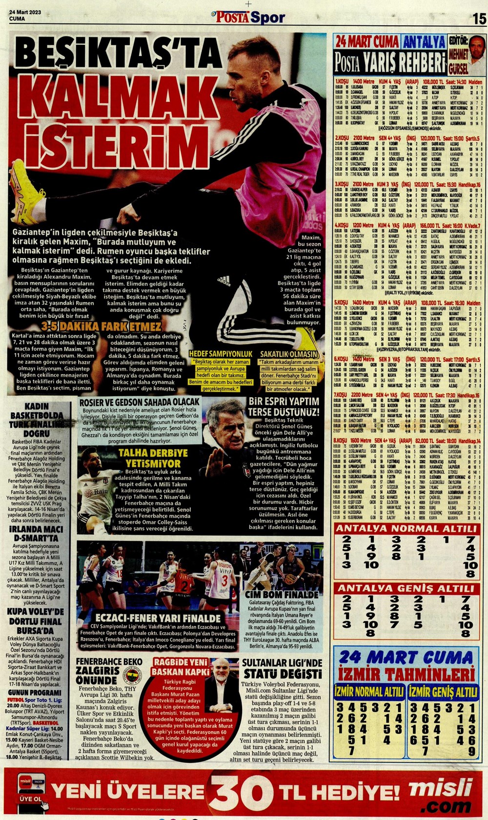 "Kuntz'dan son ayarlar" - Sporun manşetleri  - 23. Foto