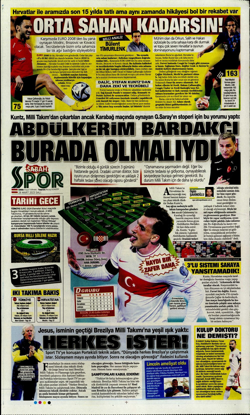 "Vurduğumuz gol olsun" - Sporun manşetleri - 27. Foto