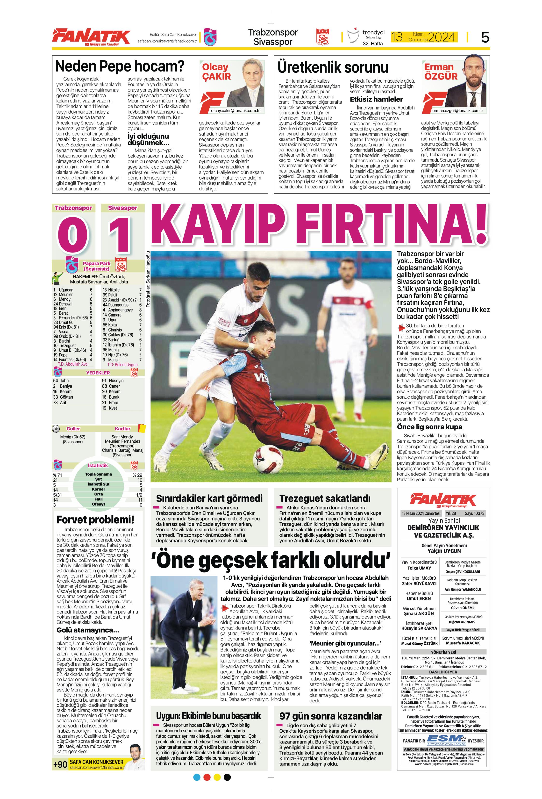 "Cimbom'un çehresi değişecek" | Sporun manşetleri (13 Nisan 2024)  - 6. Foto