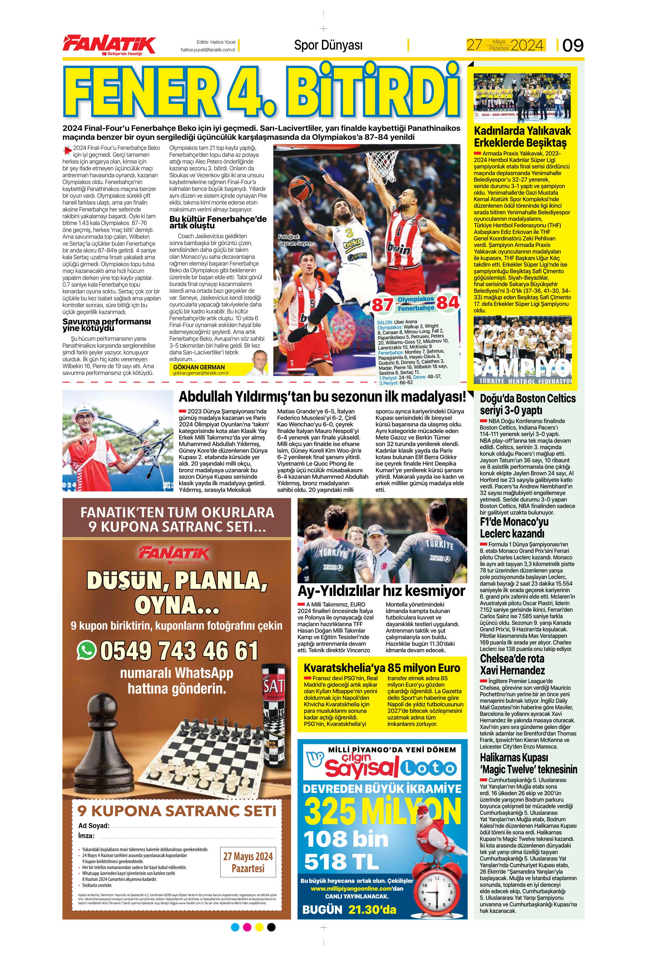 "Mayısların kralı şampiyon Aslan!" | Sporun manşetleri (27 Mayıs 2024)  - 13. Foto