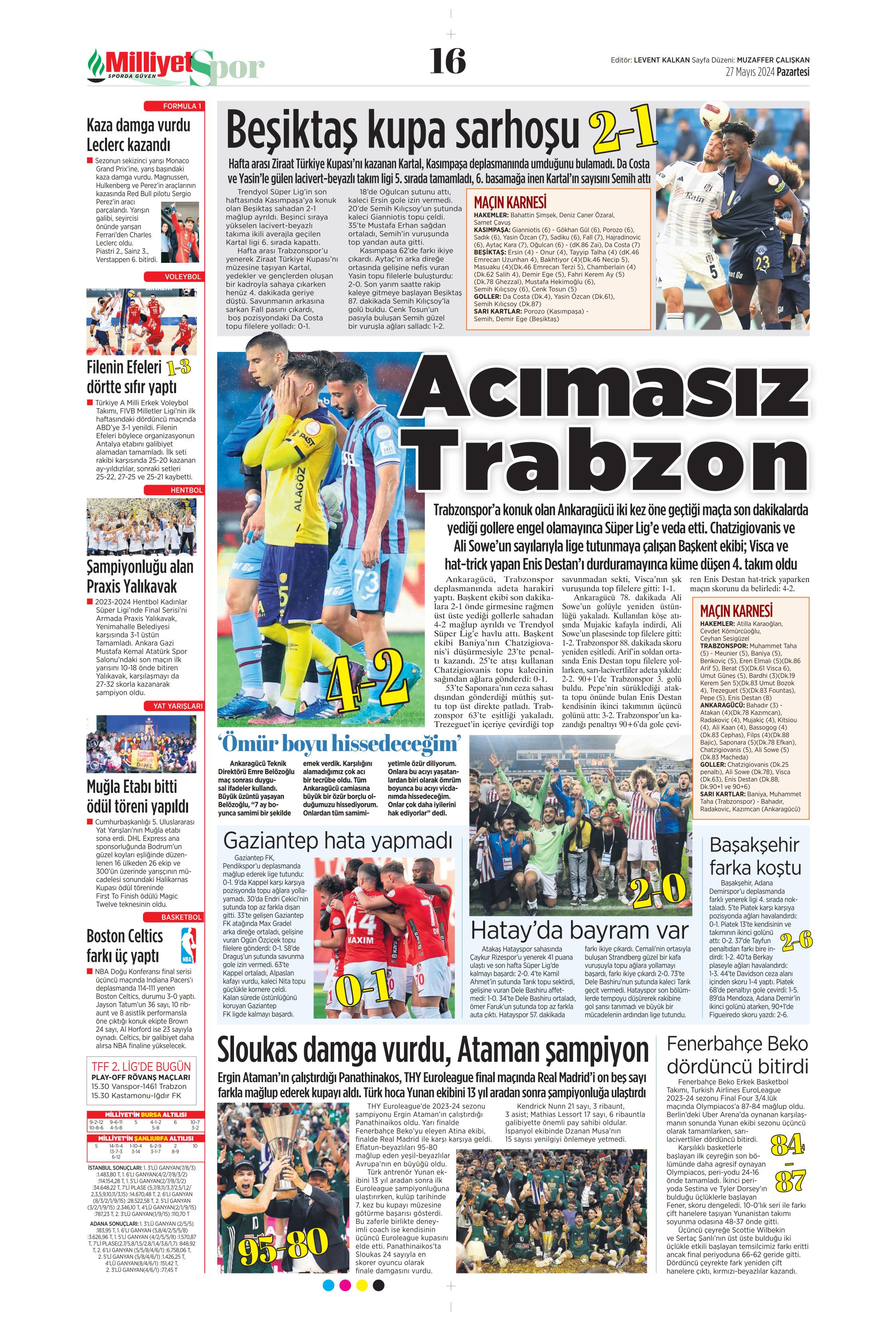 "Mayısların kralı şampiyon Aslan!" | Sporun manşetleri (27 Mayıs 2024)  - 31. Foto