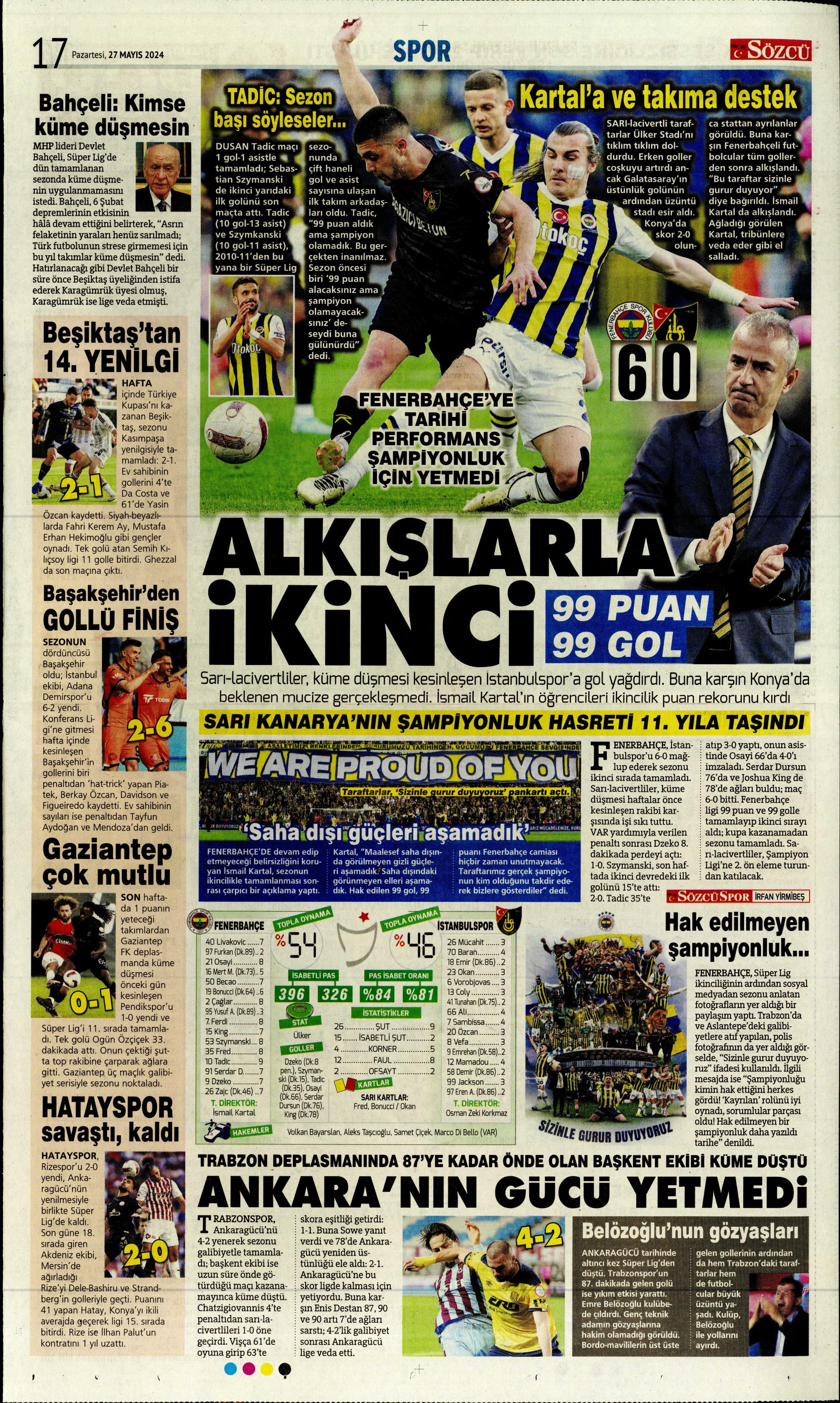 "Mayısların kralı şampiyon Aslan!" | Sporun manşetleri (27 Mayıs 2024)  - 45. Foto