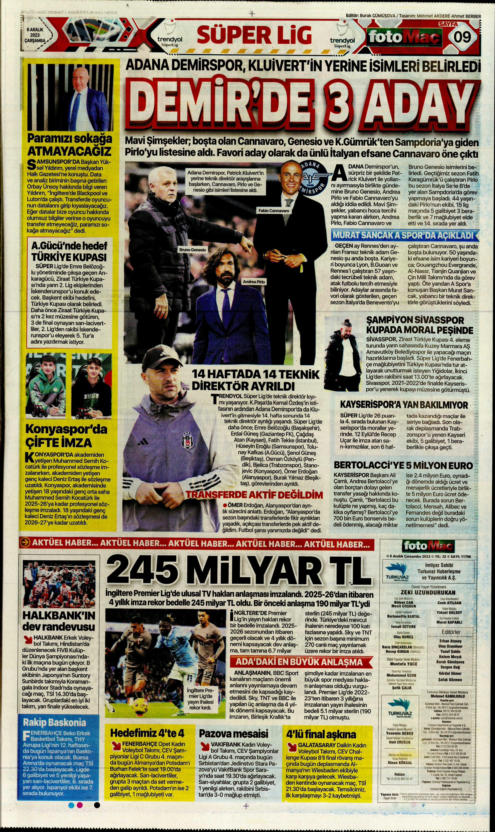 "Aslan'da operasyon başladı" | Sporun manşetleri (6 Aralık 2023)  - 14. Foto