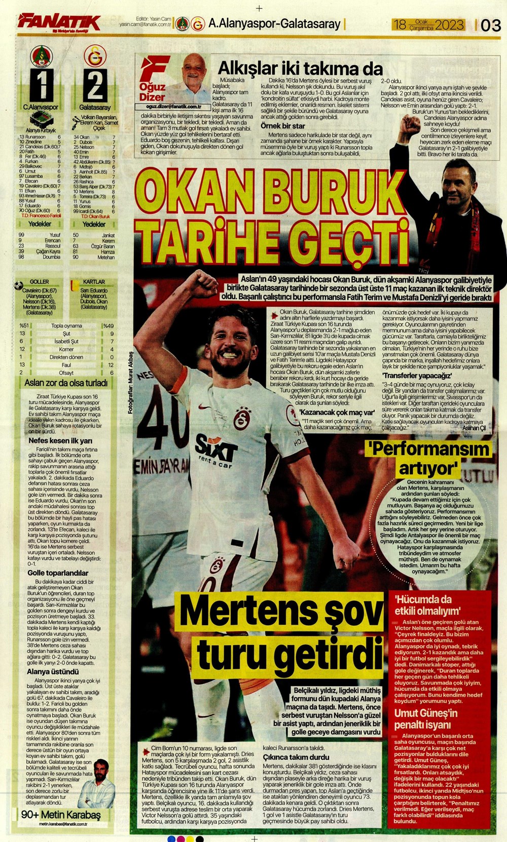 Sporun Manşetleri (18 Ocak 2023) - 1. Foto