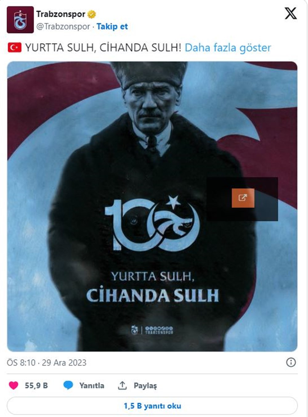 Süper Kupa'da kriz: Türk kulüplerinden Atatürk paylaşımları  - 3. Foto