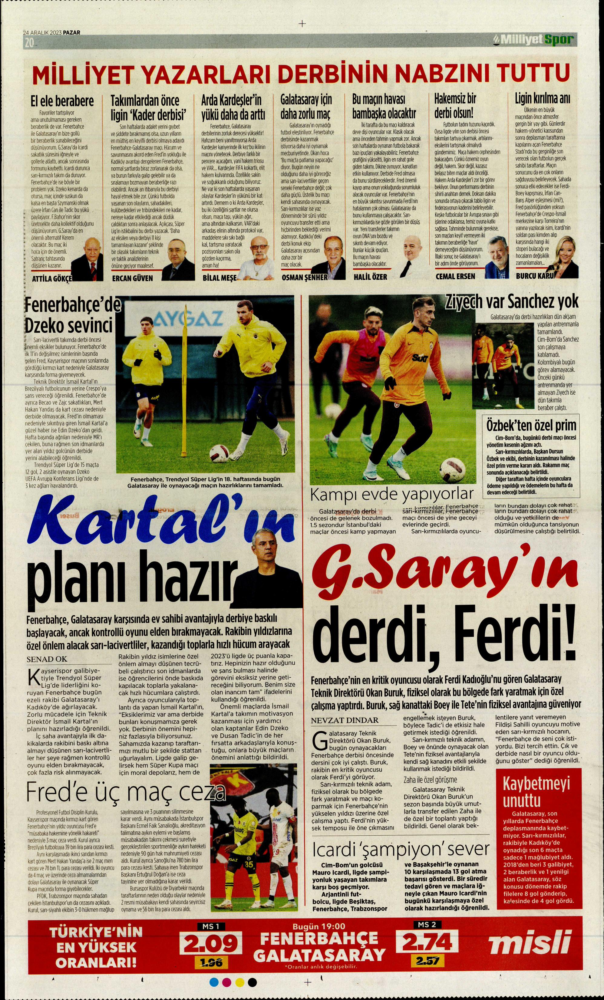 "Flick takımı görünce vazgeçti" | Sporun manşetleri (24 Aralık 2023)  - 23. Foto